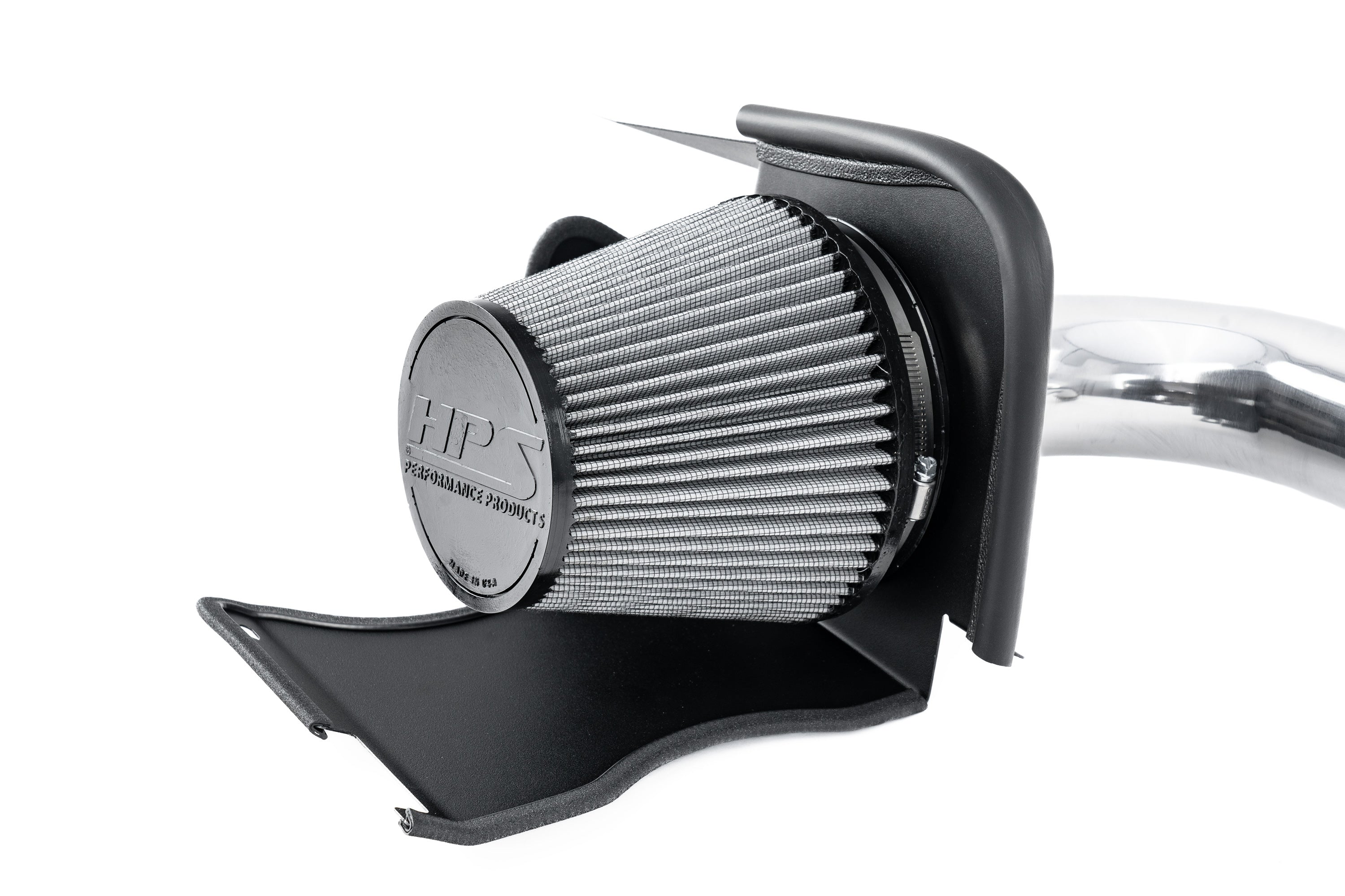 HPS Air Intake Kit features powder coated heat shield blocking hot air Hyundai 2022-2023 Kona N 2.0L Turbo 827-721