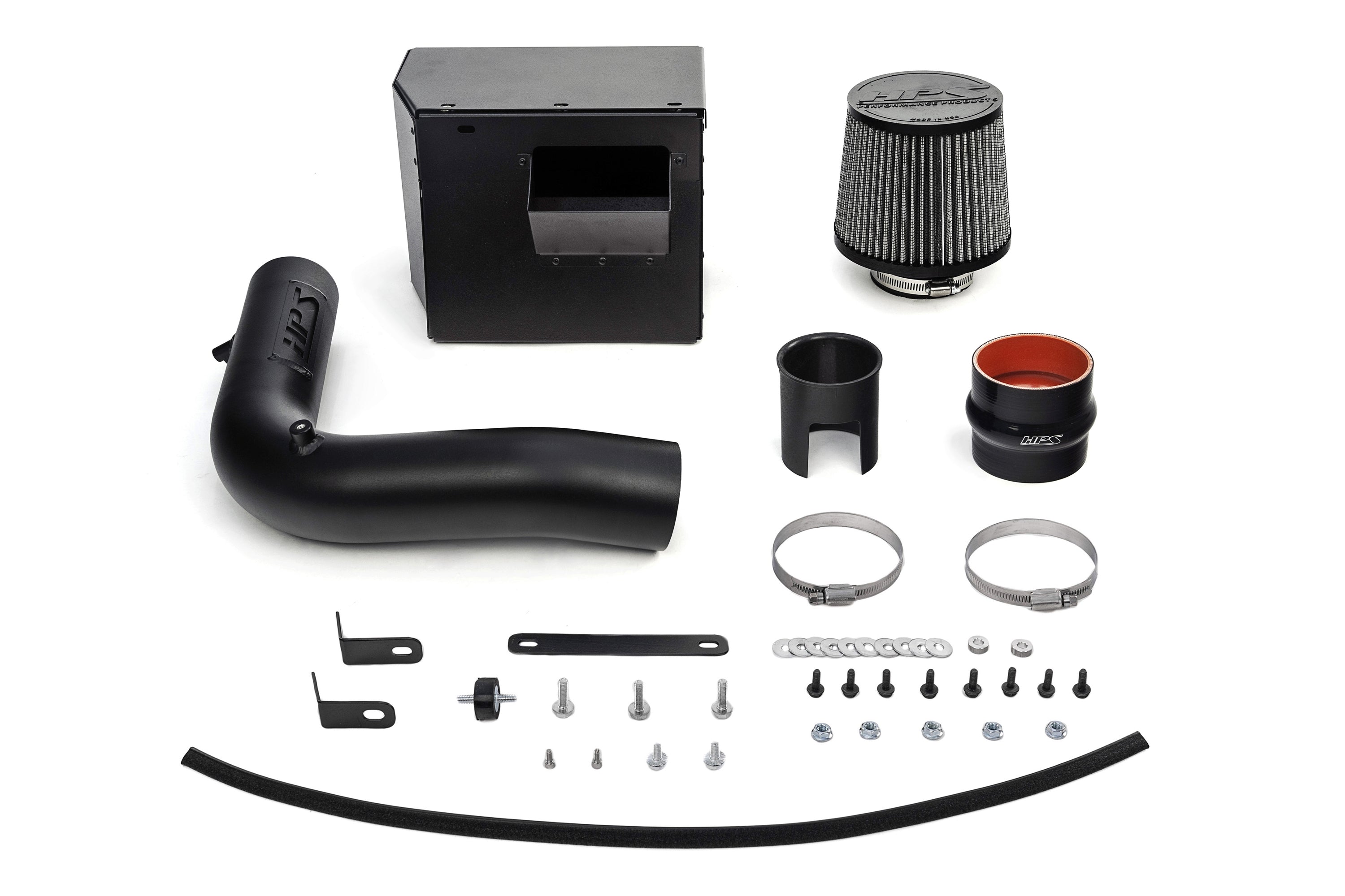 HPS High Flow Air Filter, High Temp Silicone Hoses, Heat Shield for 2nd Gen Subaru WRX VB Turbo