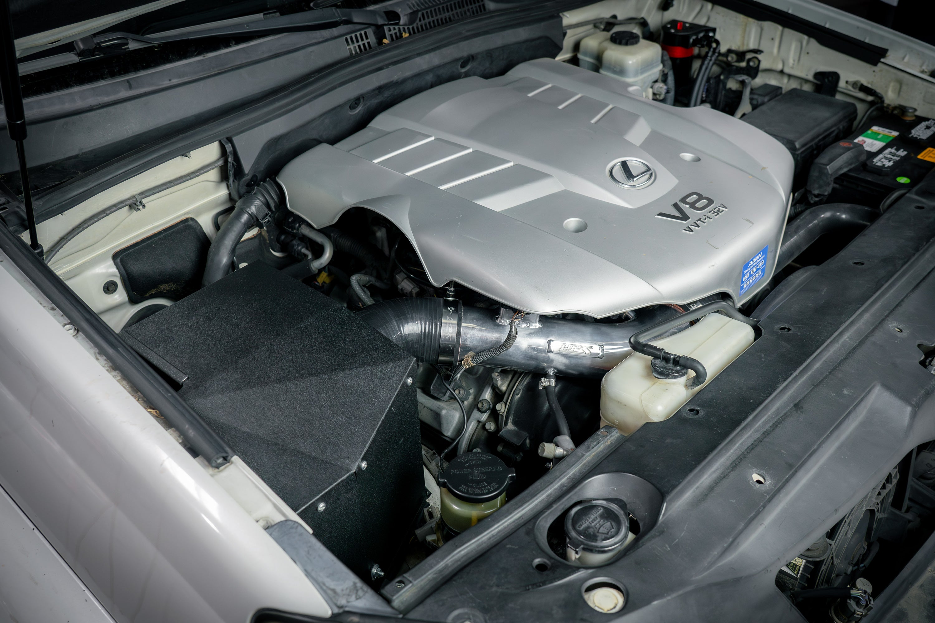 HPS Performance Cold Air Intake Kit with Heat Shield Installed 2005-2009 Lexus GX470 4.7L V8 827-730