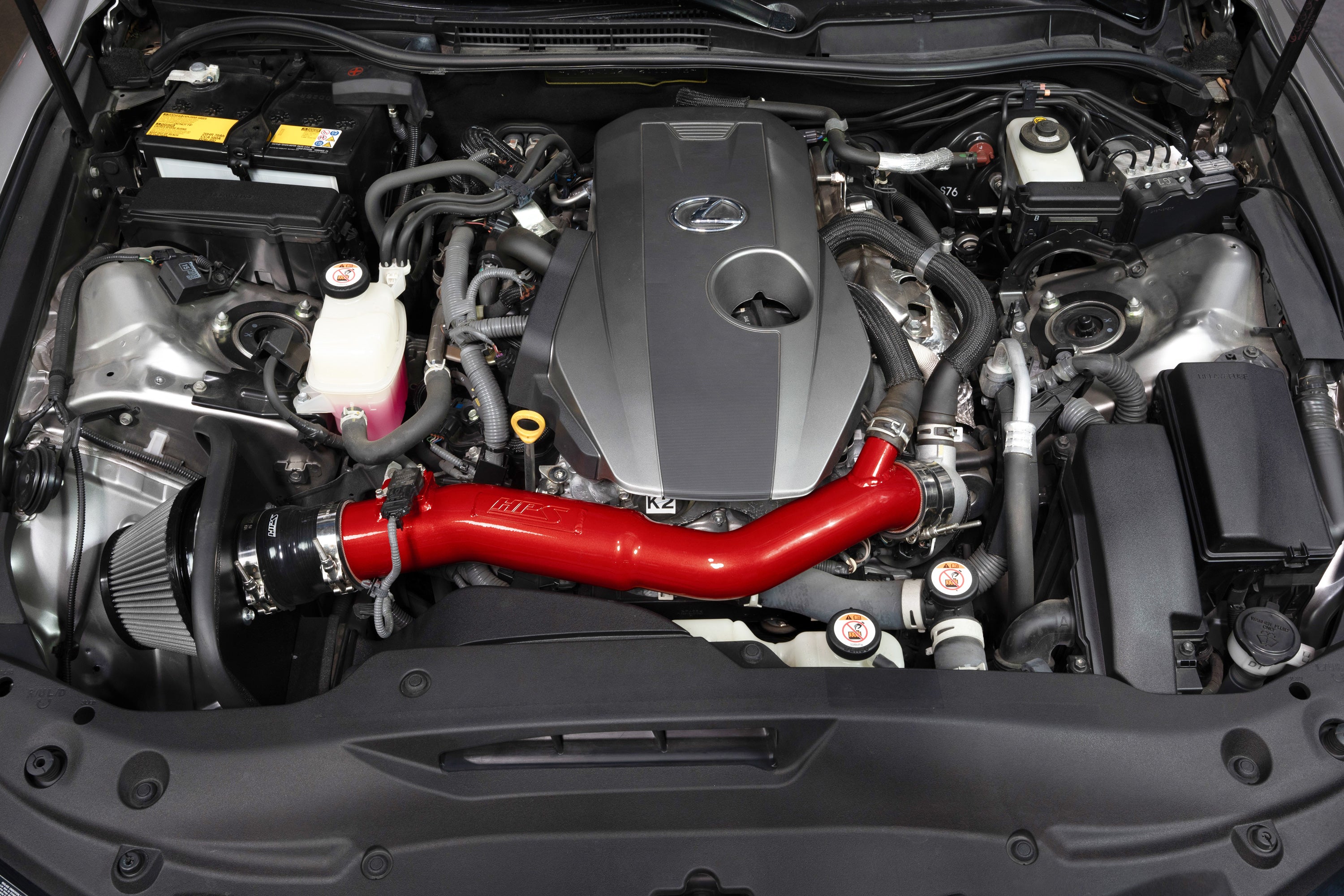 HPS Performance Red Cold Air Intake Kit Installed 2021-2025 Lexus IS300 2.0L Turbo F Sport Premium 827-777R