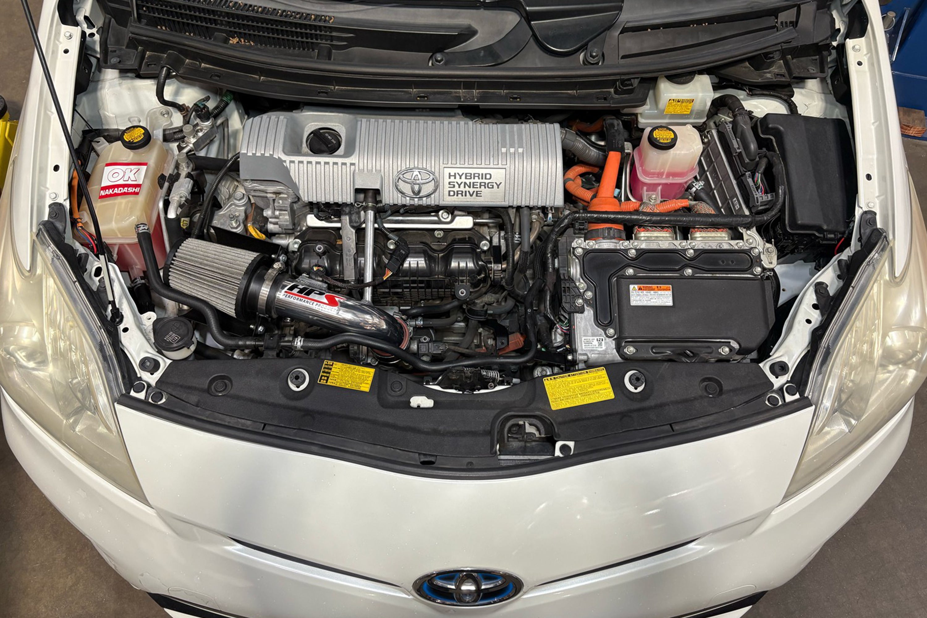 HPS Performance Cold Air Intake Kit with Heat Shield installed 2010-2017 Toyota Prius V 1.8L 827-784