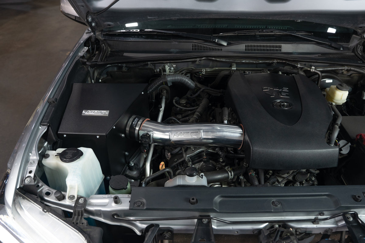 HPS Performance Cold Air Intake Kit with Heat Shield Installed 2016-2023 3rd Gen Toyota Tacoma 3.5L V6 827-792P