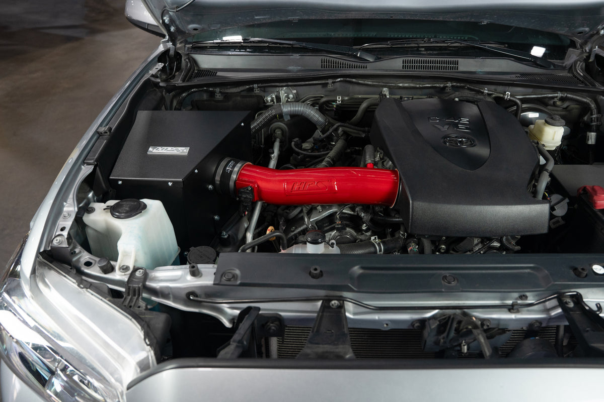 HPS Performance Red Cold Air Intake Kit Installed 2016-2023 3rd Gen Toyota Tacoma 3.5L V6 827-792R