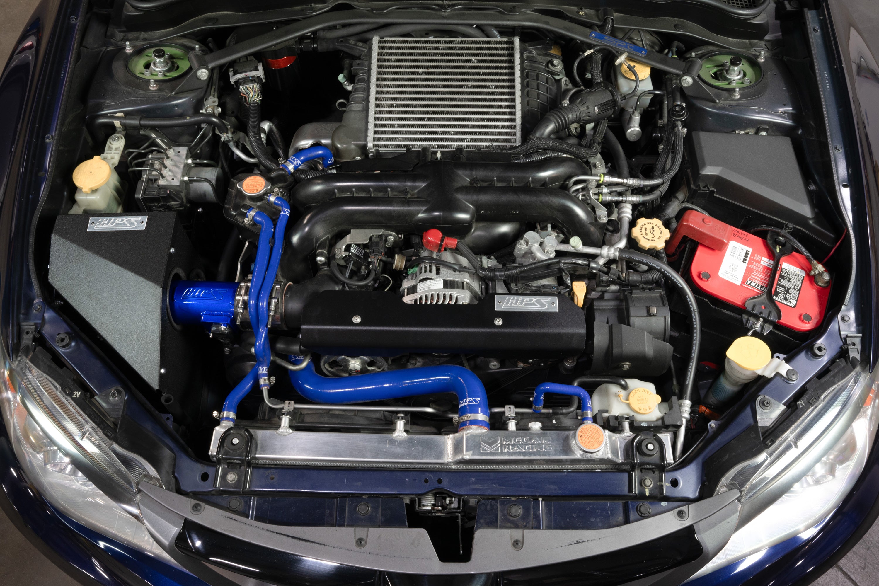 HPS Performance Blue Cold Air Intake Kit Installed 2008-2014 Subaru WRX STI 2.5L Turbo 837-778BL