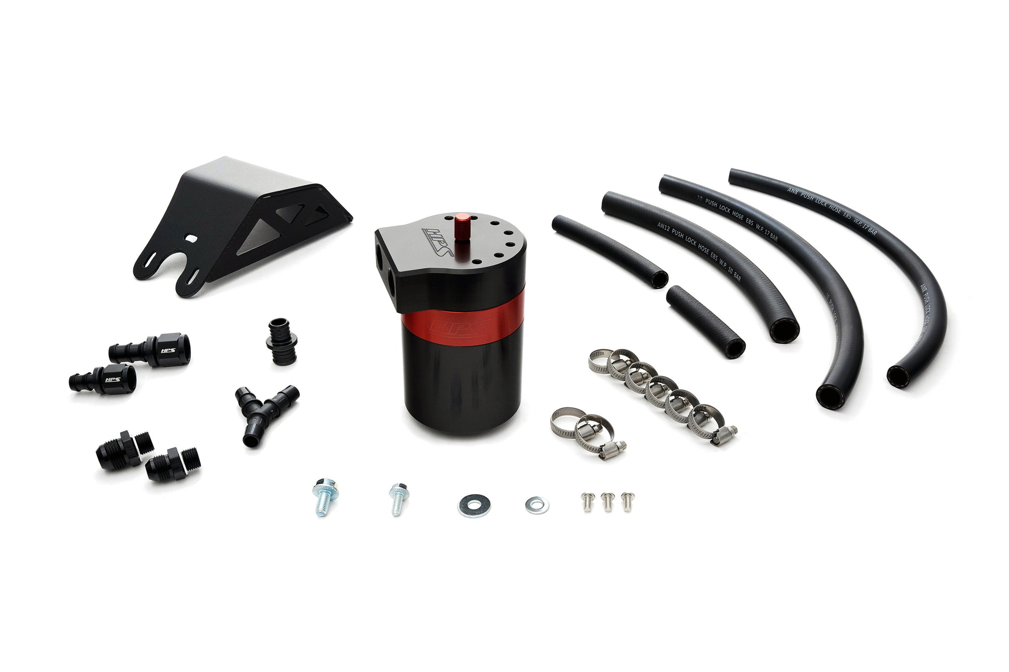 HPS Performance Aluminum Oil Catch Can Kit 2009-2010 Subaru Impreza 2.5 GT 2.5L Turbo 860-004