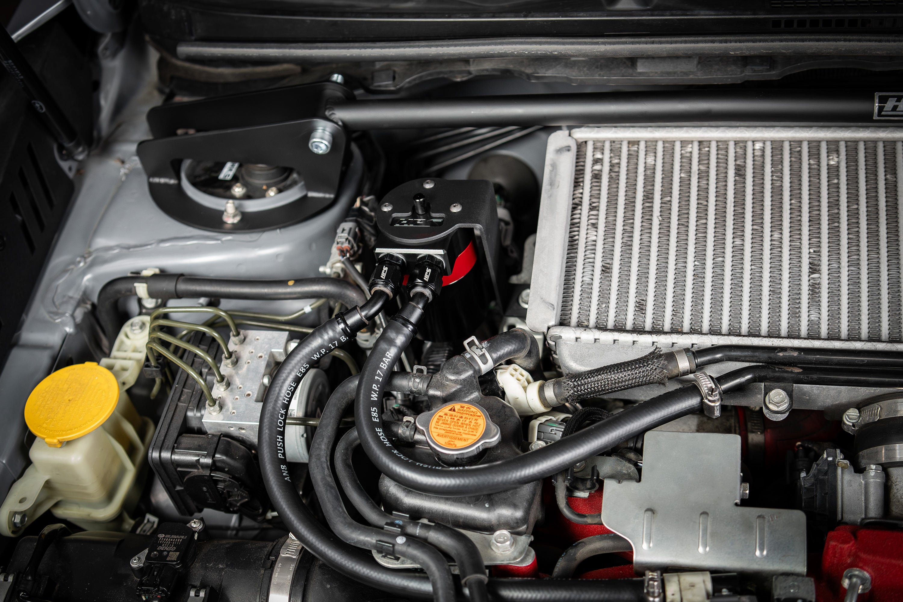 HPS Performance Aluminum Oil Catch Can Kit 2018-2021 Subaru WRX STI 2.5L Turbo VA EJ257, 860-008