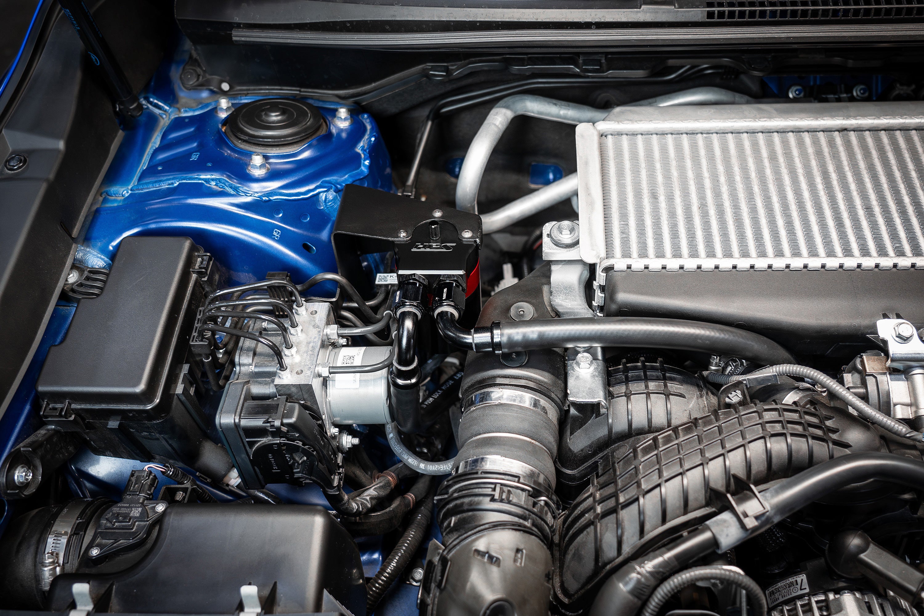 HPS Performance Aluminum Oil Catch Can Kit Installed 2nd Gen Subaru WRX 2.4L Turbo VB FA24 860-009