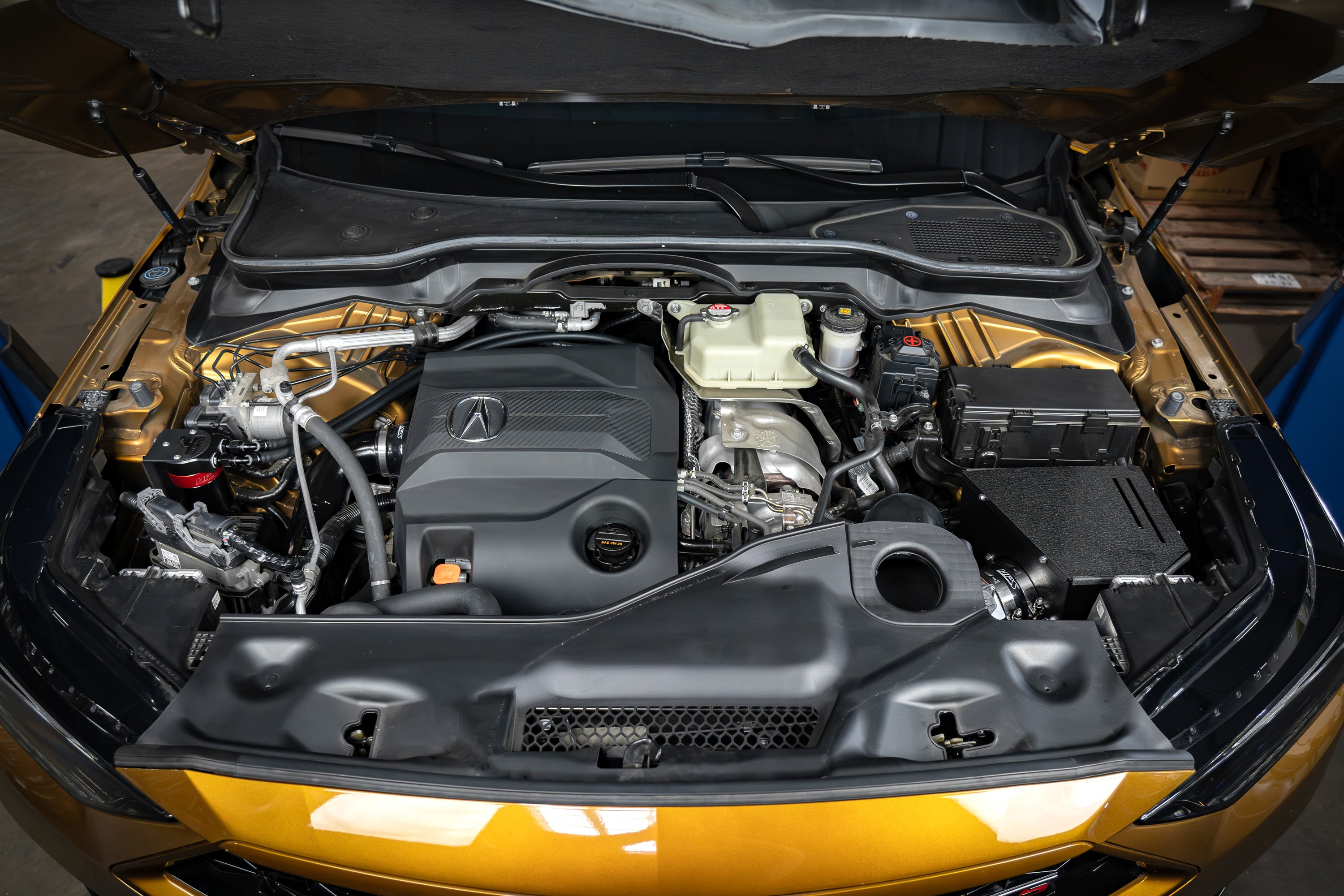 HPS Performance Aluminum Oil Catch Can Kit Installed 2022-2025 Acura MDX Type-S 3.0L Turbo J30AC YD8 860-014