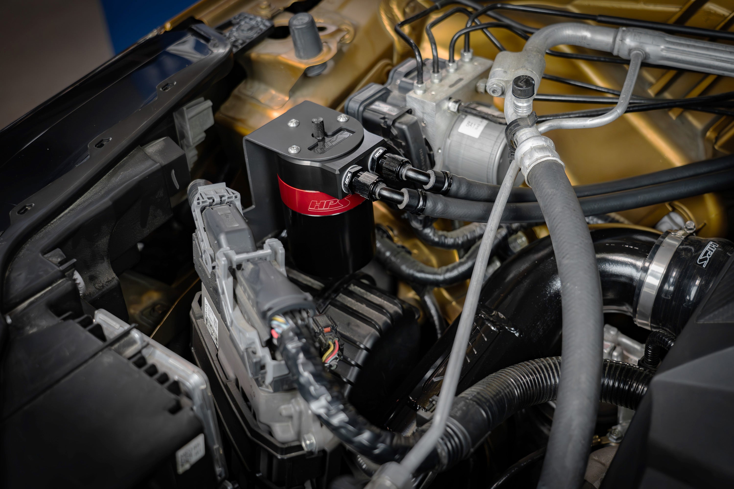 HPS Performance Aluminum Oil Catch Can Kit Installed 2022-2025 Acura MDX Type S 3.0L Turbo 860-014