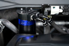HPS Performance Blue Aluminum Oil Catch Can Kit Installed 3rd Gen Acura RDX 2.0L Turbo K20C4 860-015BL