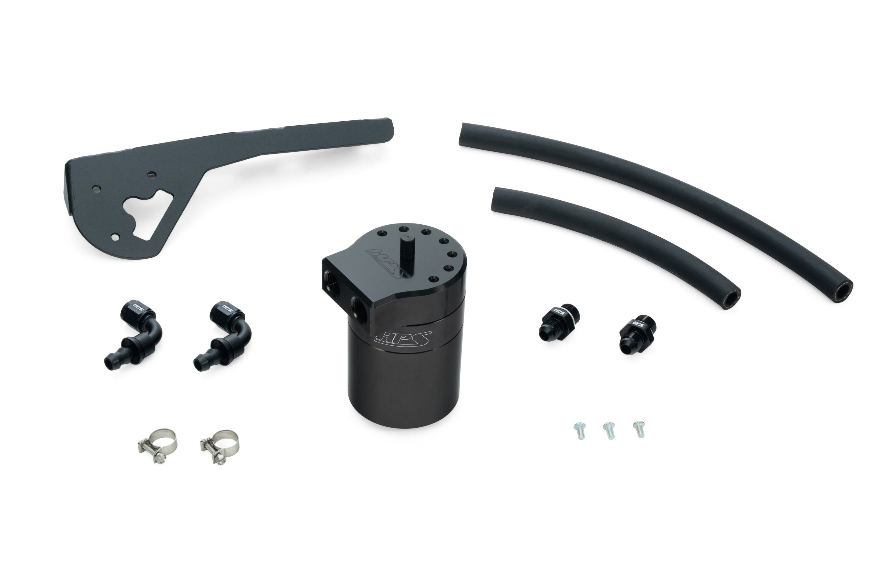 HPS Performance Black Aluminum Oil Catch Can Kit AOS 3rd Gen Acura RDX 2.0L Turbo K20C4 860-015WB