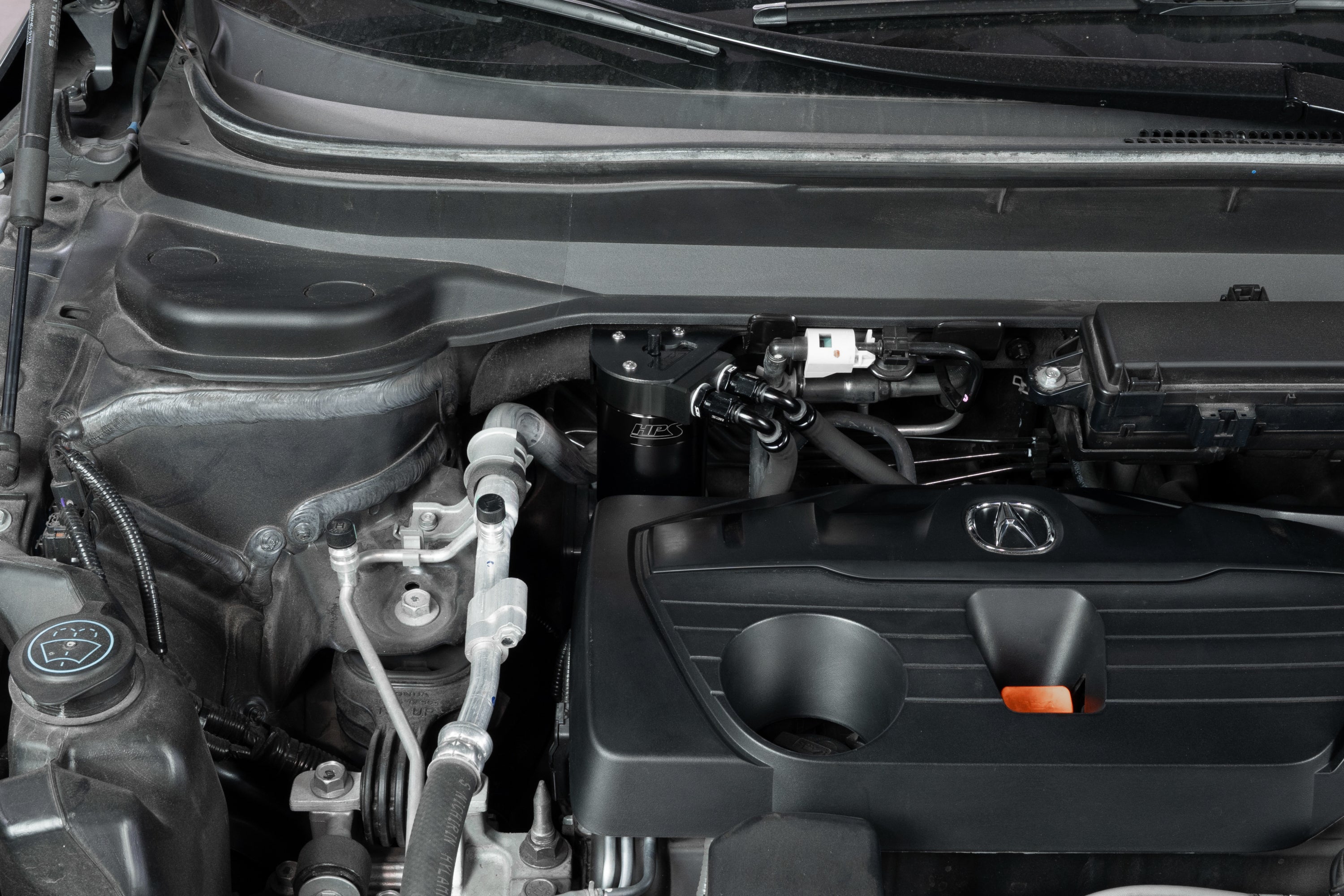 HPS Performance Black Aluminum Oil Catch Can Kit 3rd Gen Acura RDX 2.0L Turbo K20C4 860-015WB