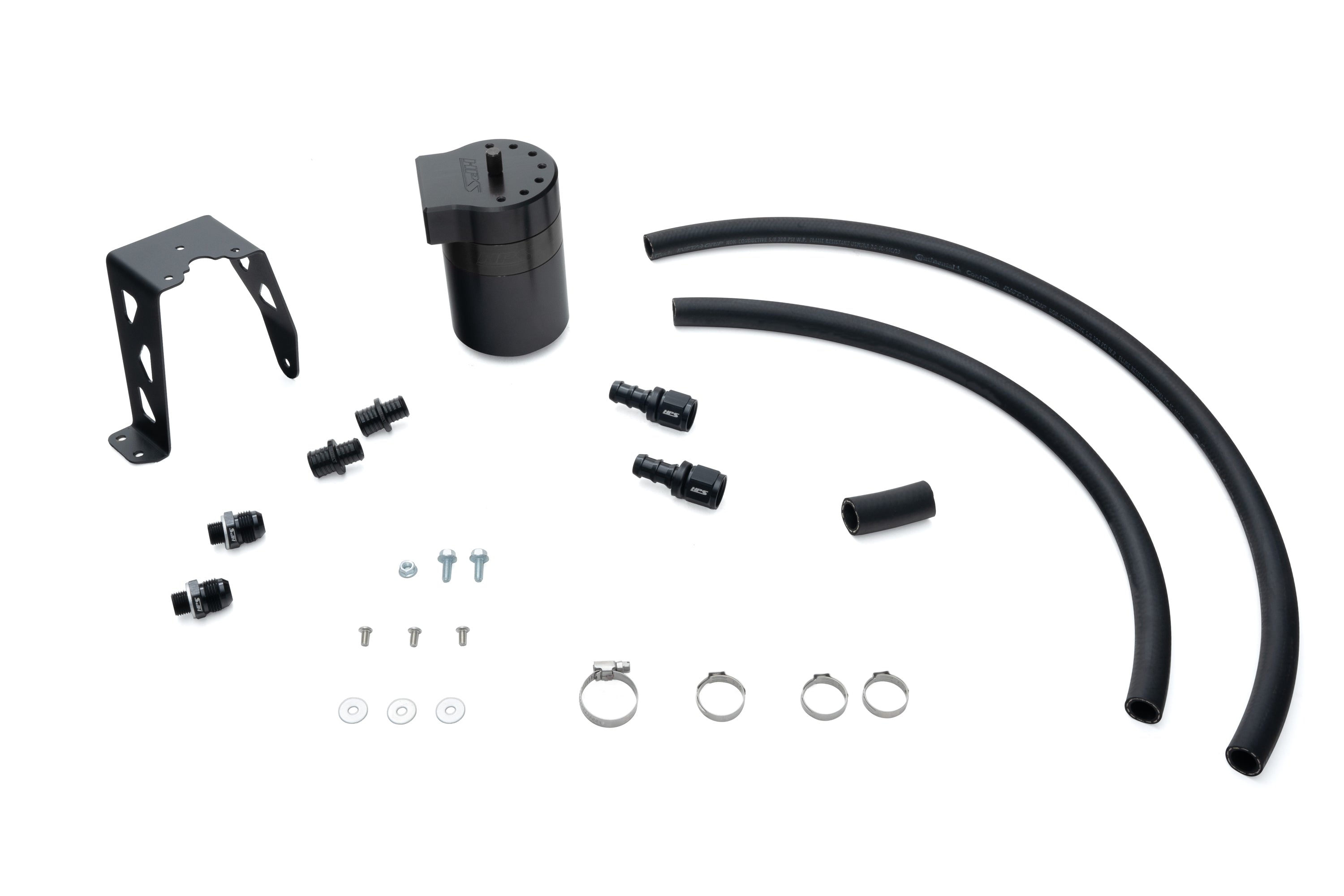 HPS Performance Black Aluminum Oil Catch Can Kit Toyota Tacoma 4Runner Land Cruiser 2.4L Turbo T24A-FTS 860-024WB