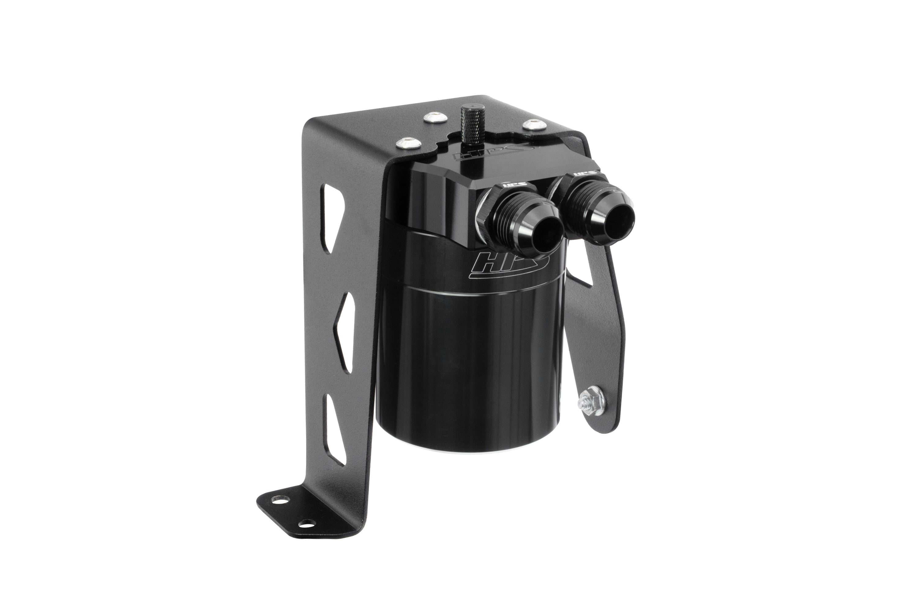 HPS Performance Black Aluminum Oil Catch Can Kit 5th Gen Toyota Land Cruiser 2.4L Turbo 860-024WB