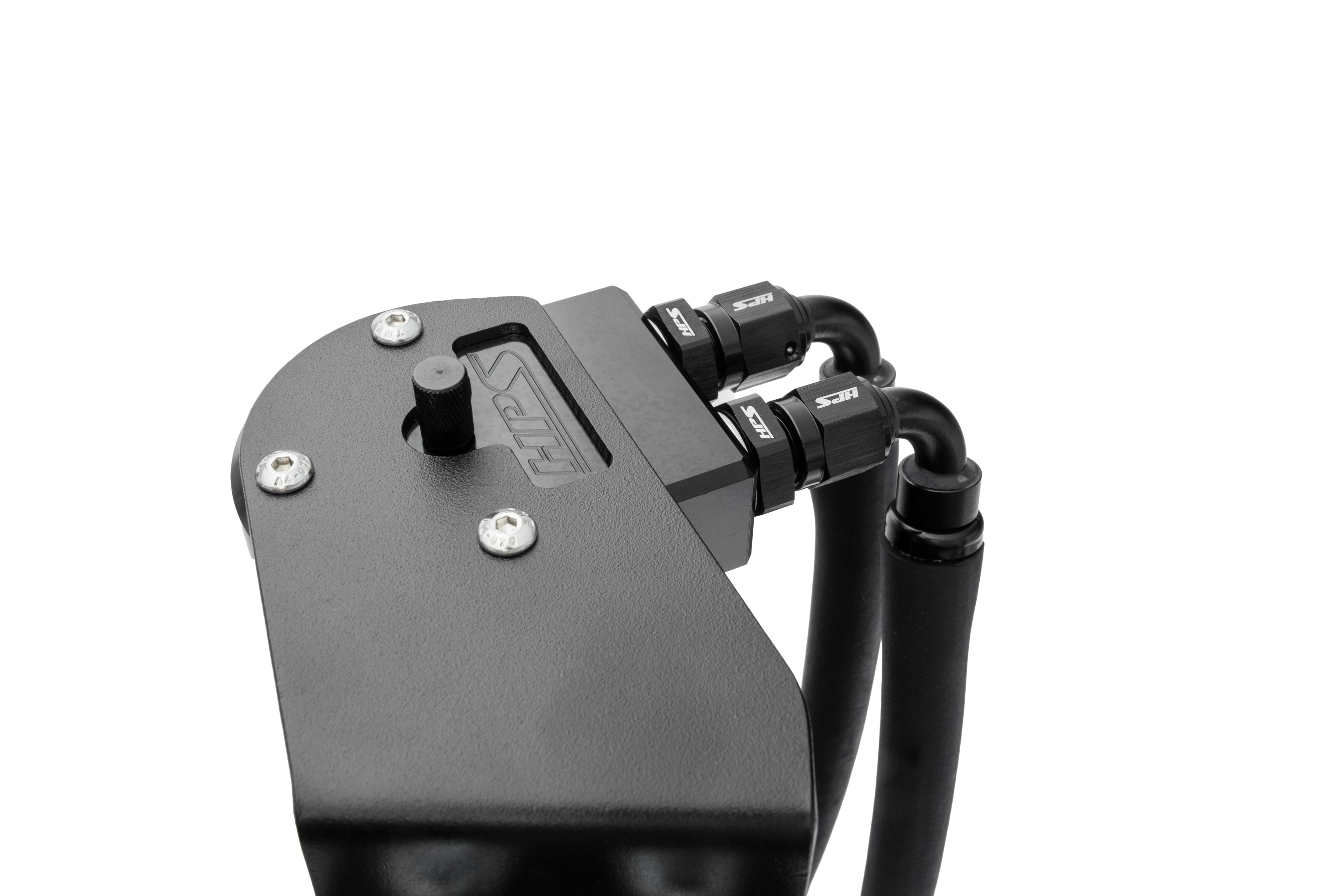 HPS Performance Aluminum Oil Catch Can Kit 2010-2015 Lexus IS250 C 2.5L V6, Black, 860-025WB