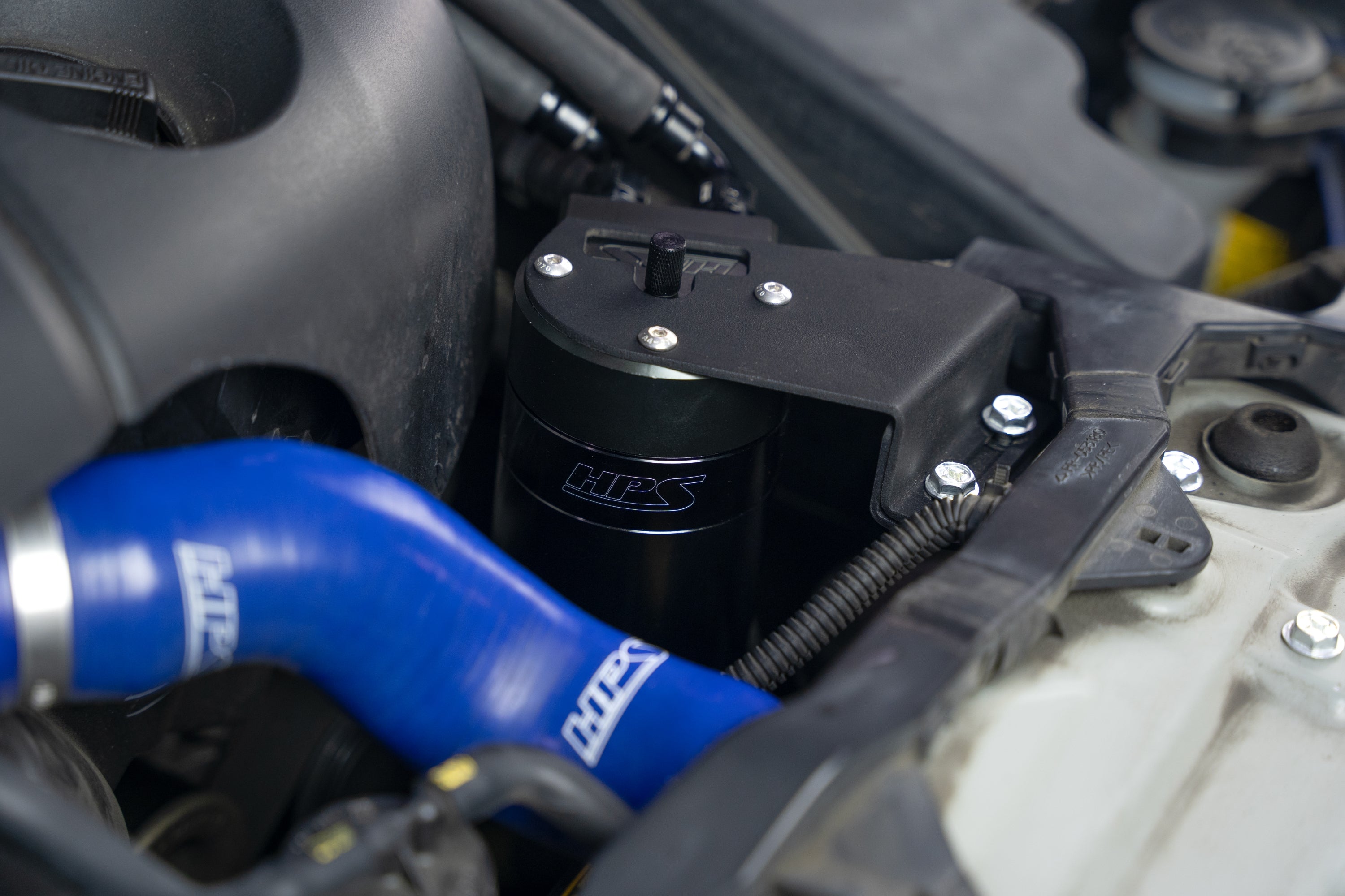 HPS Performance Black Billet Aluminum Oil Catch Can Kit Installed 2nd Gen Lexus IS250 2.5L IS350 3.5L V6 860-025WB