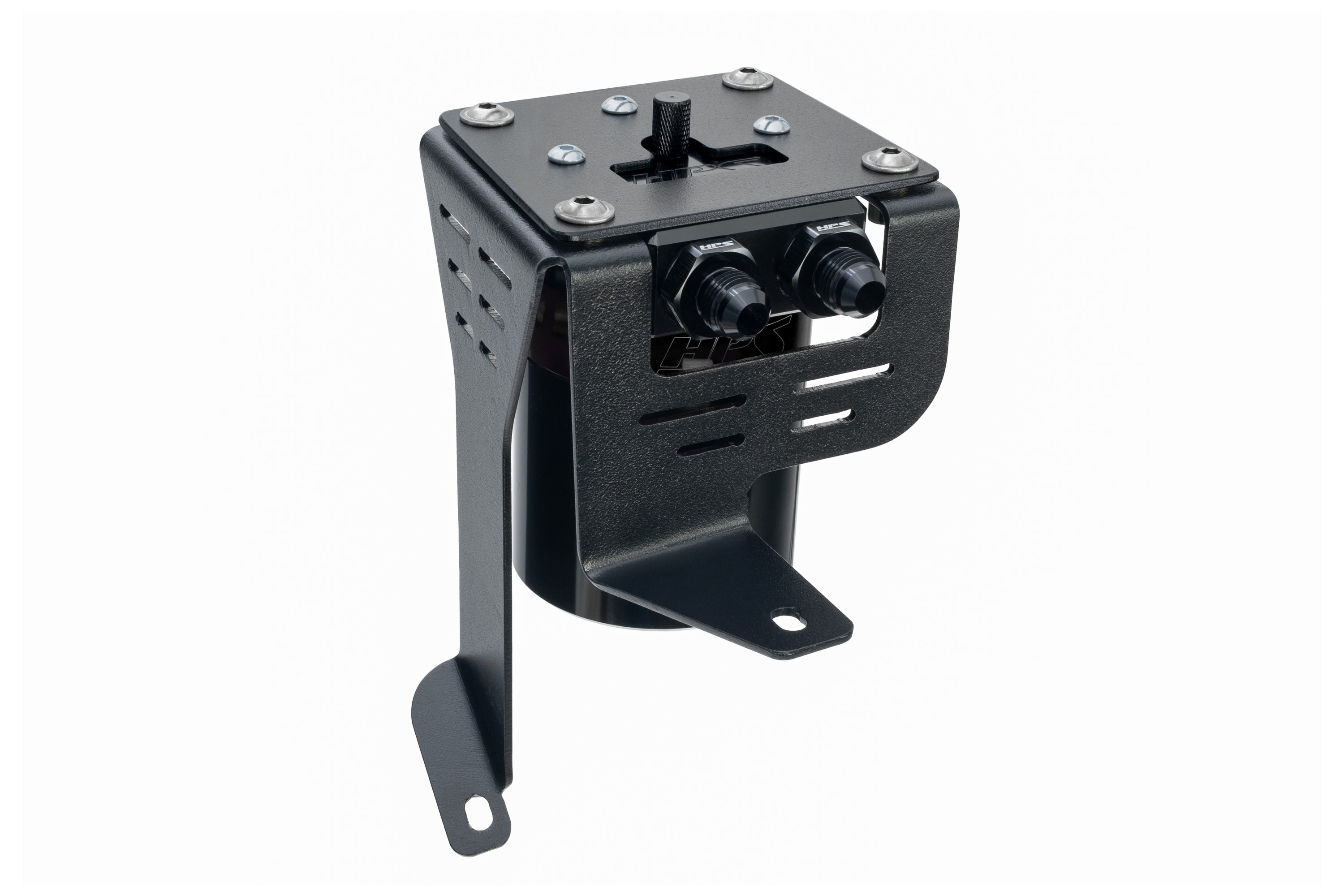 HPS Performance Black Aluminum Oil Catch Can Kit 2012-2015 9th Gen Honda Civic Si 2.4L K24Z7 860-027WB