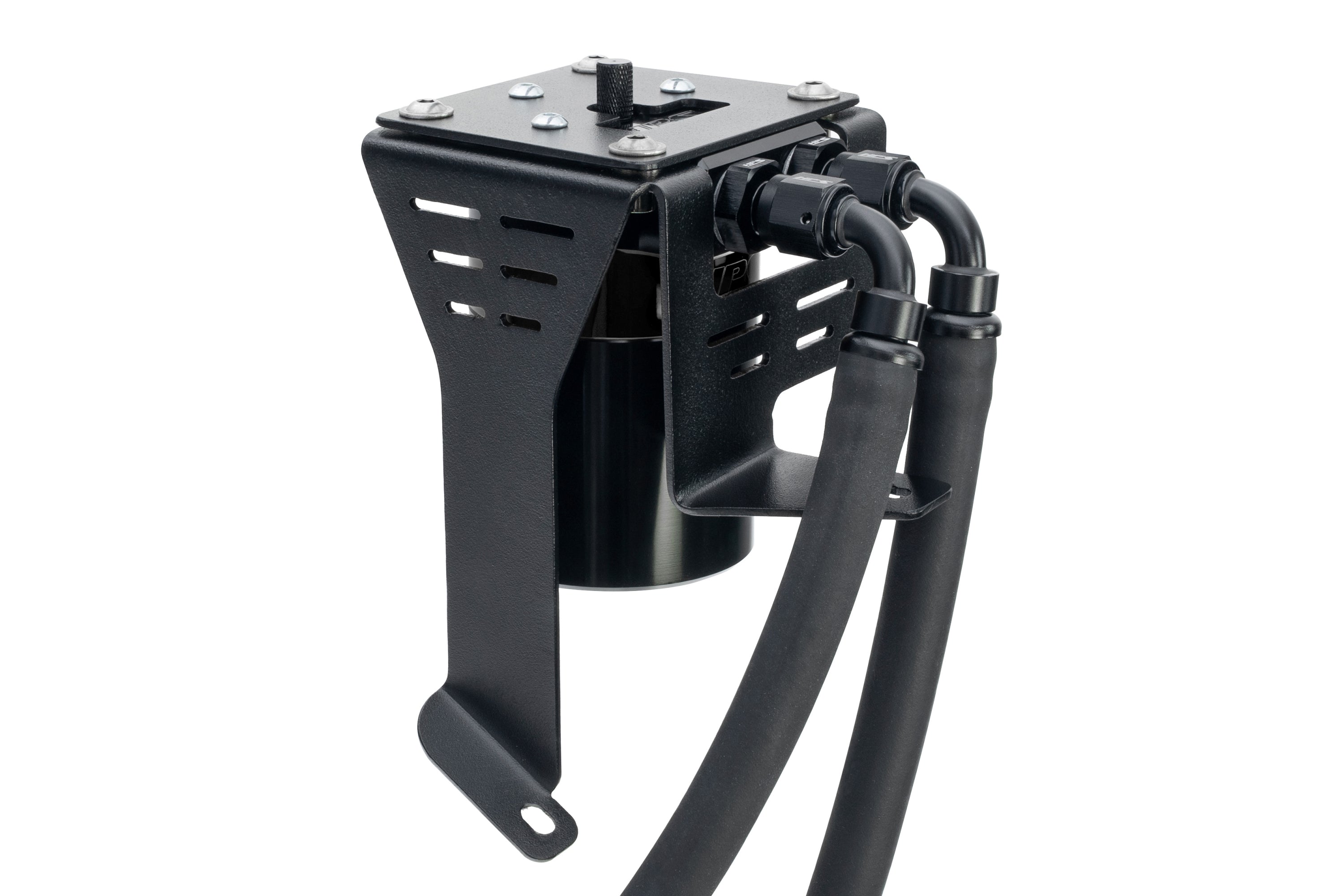 HPS Performance Black Aluminum Oil Catch Can Kit 2012-2015 Honda Civic Si 2.4L K24Z7 860-027WB