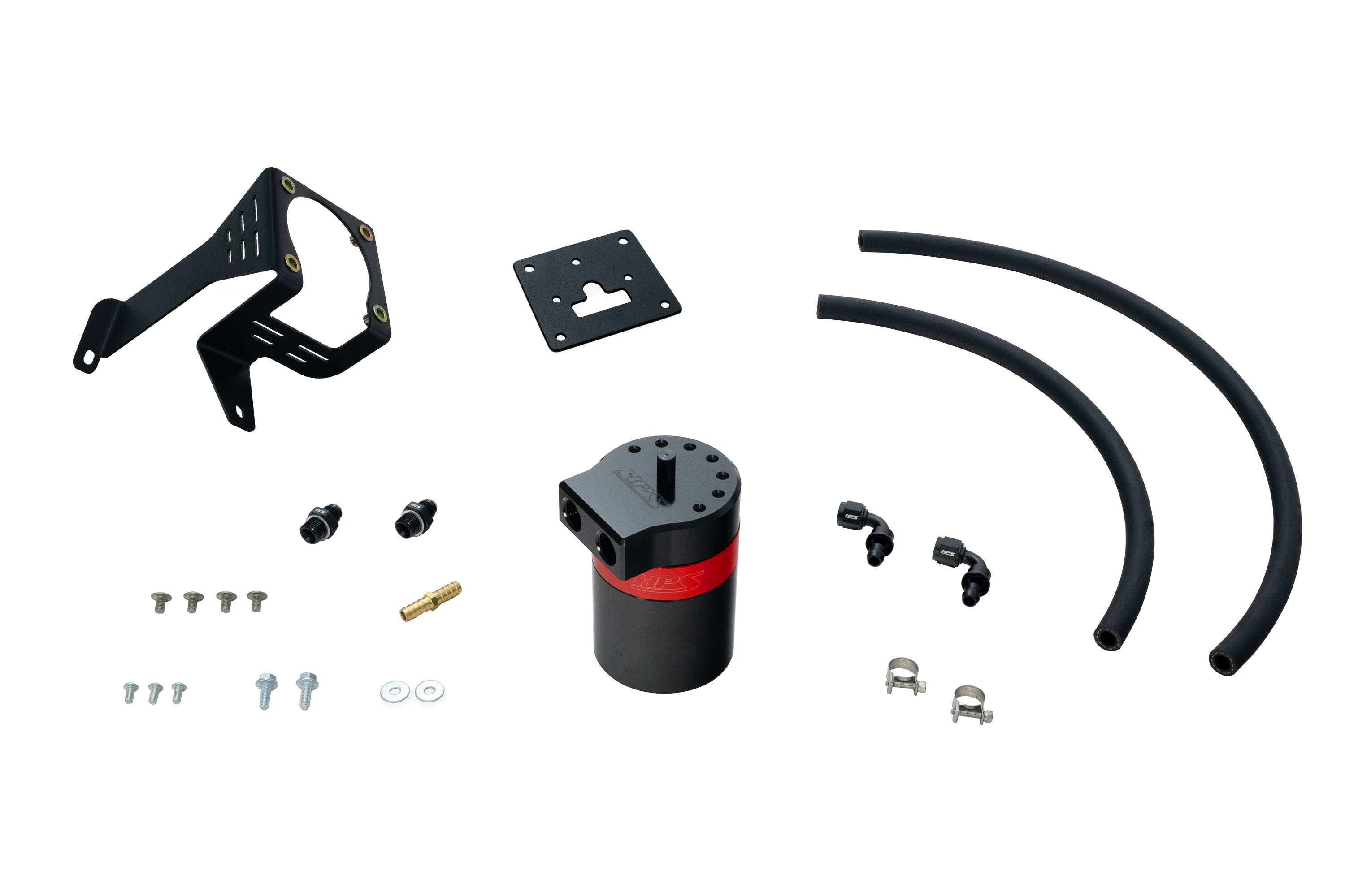 HPS Performance Red Aluminum Oil Catch Can Kit 2012-2015 9th Gen Honda Civic Si 2.4L K24Z7 860-027