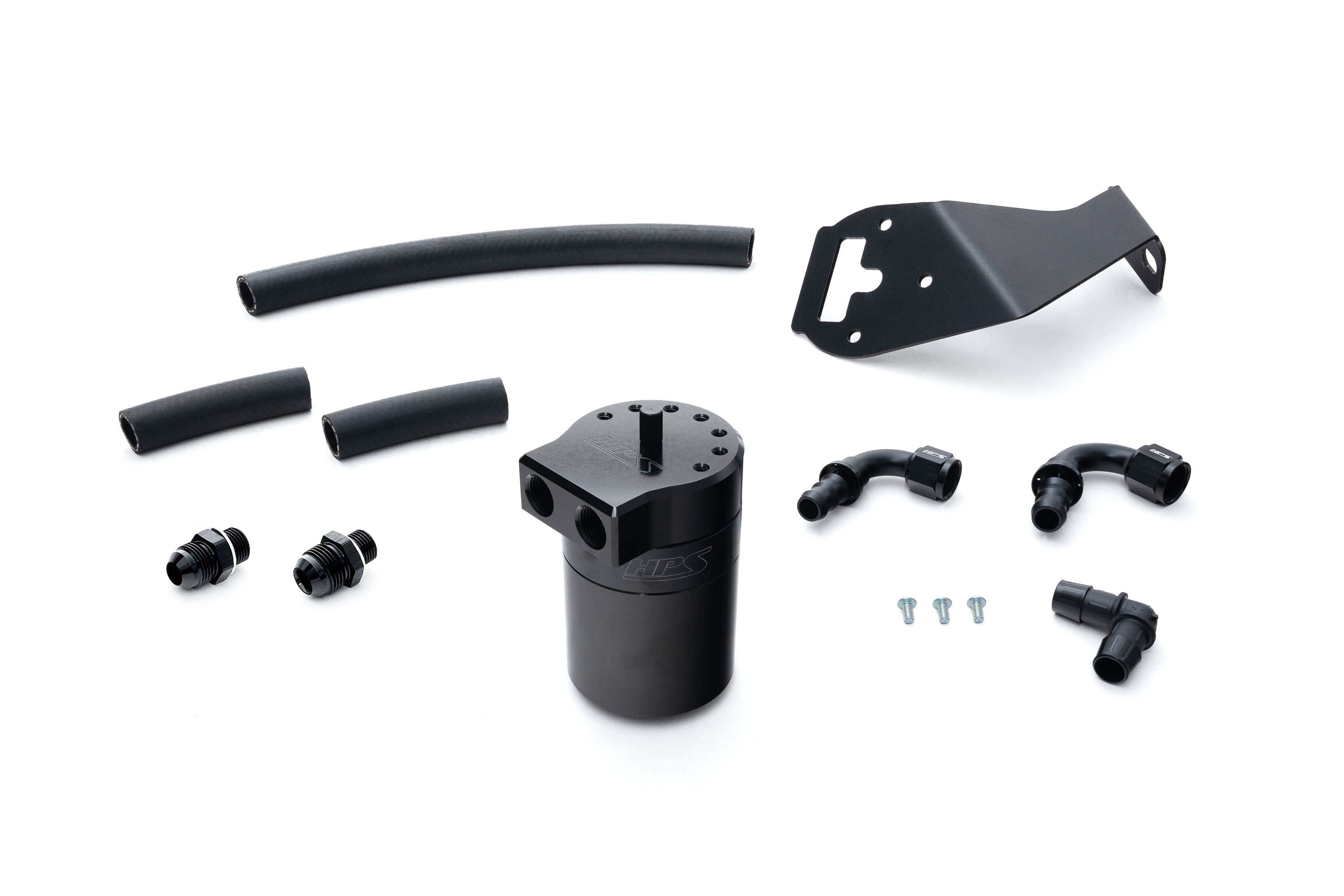 HPS Performance Black Aluminum Oil Catch Can Kit AOS 2017-2020 Toyota 86 Scion FRS ZN6 2013-2020 Subaru BRZ ZC6 2.0L FA20 860-026WB