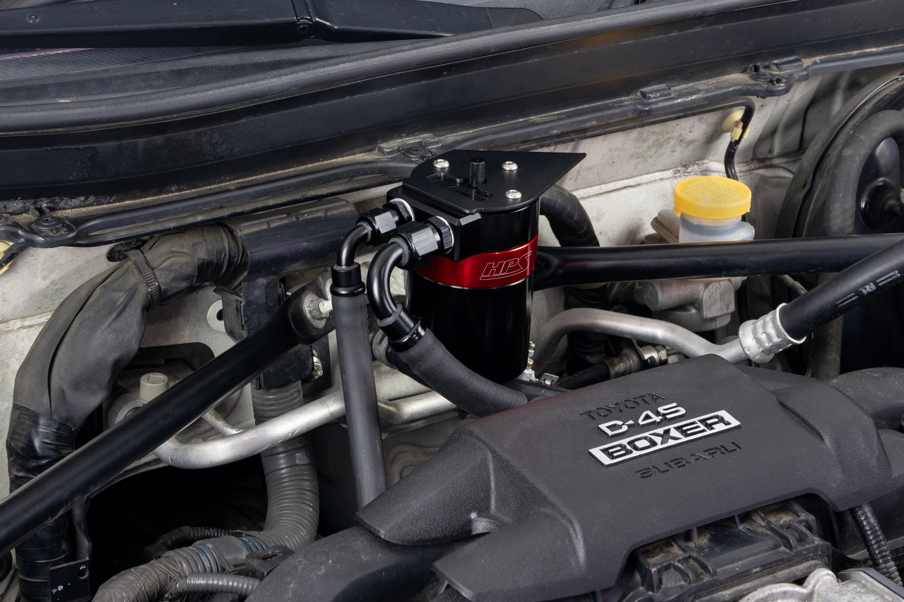 HPS Performance Aluminum Oil Catch Can Kit Installed First Gen Toyota 86 Scion FRS ZN6 2013-2020 Subaru BRZ ZC6 2.0L FA20 860-026