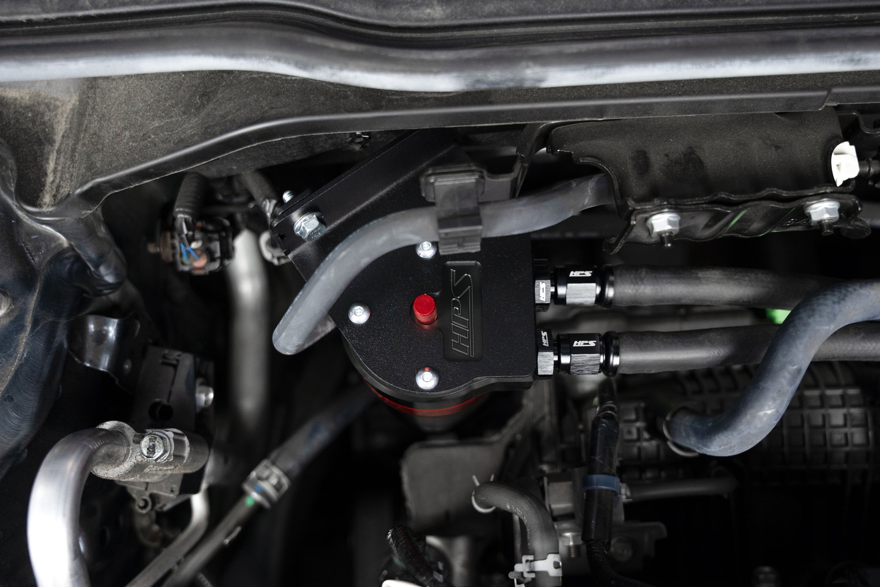 HPS Performance Aluminum Oil Catch Can Kit installed 2022-2026 Acura Integra Honda Civic 1.5L Turbo 860-031