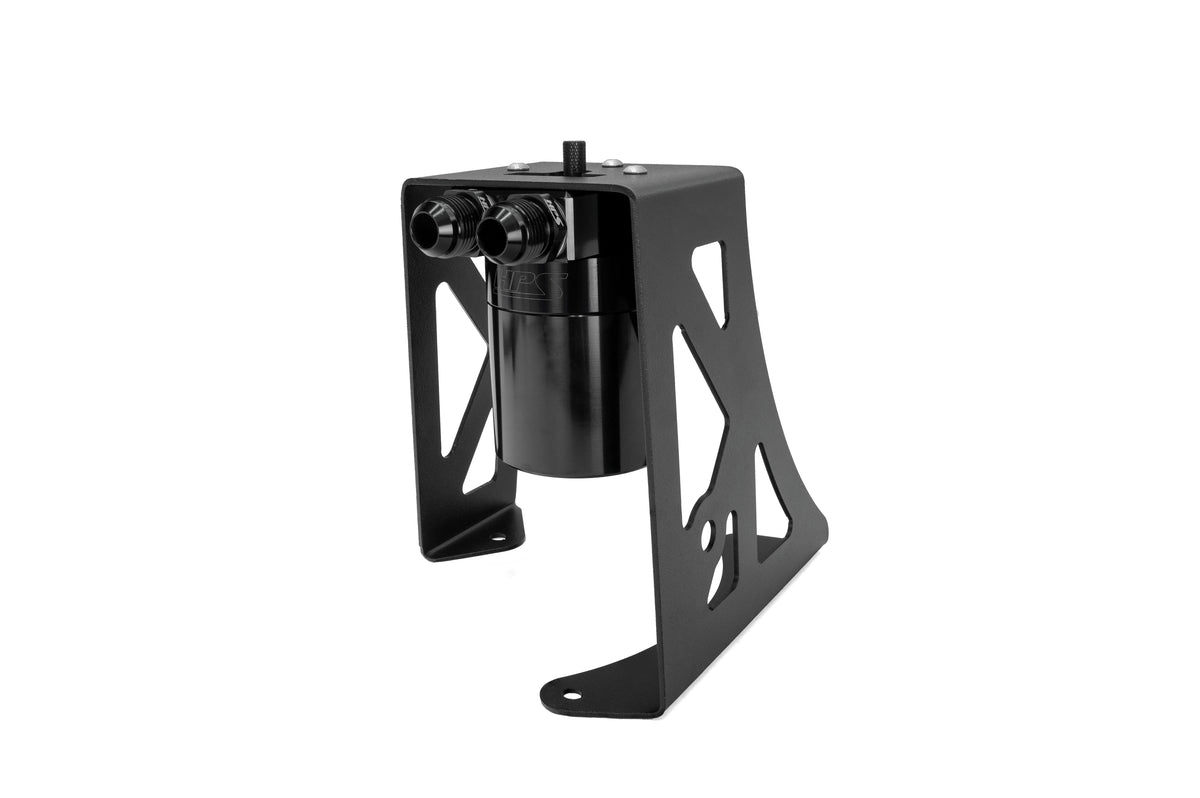 HPS Performance Aluminum Oil Catch Can Kit 2024-2026 Toyota Tacoma 2.4L Turbo, Black, 860-032WB