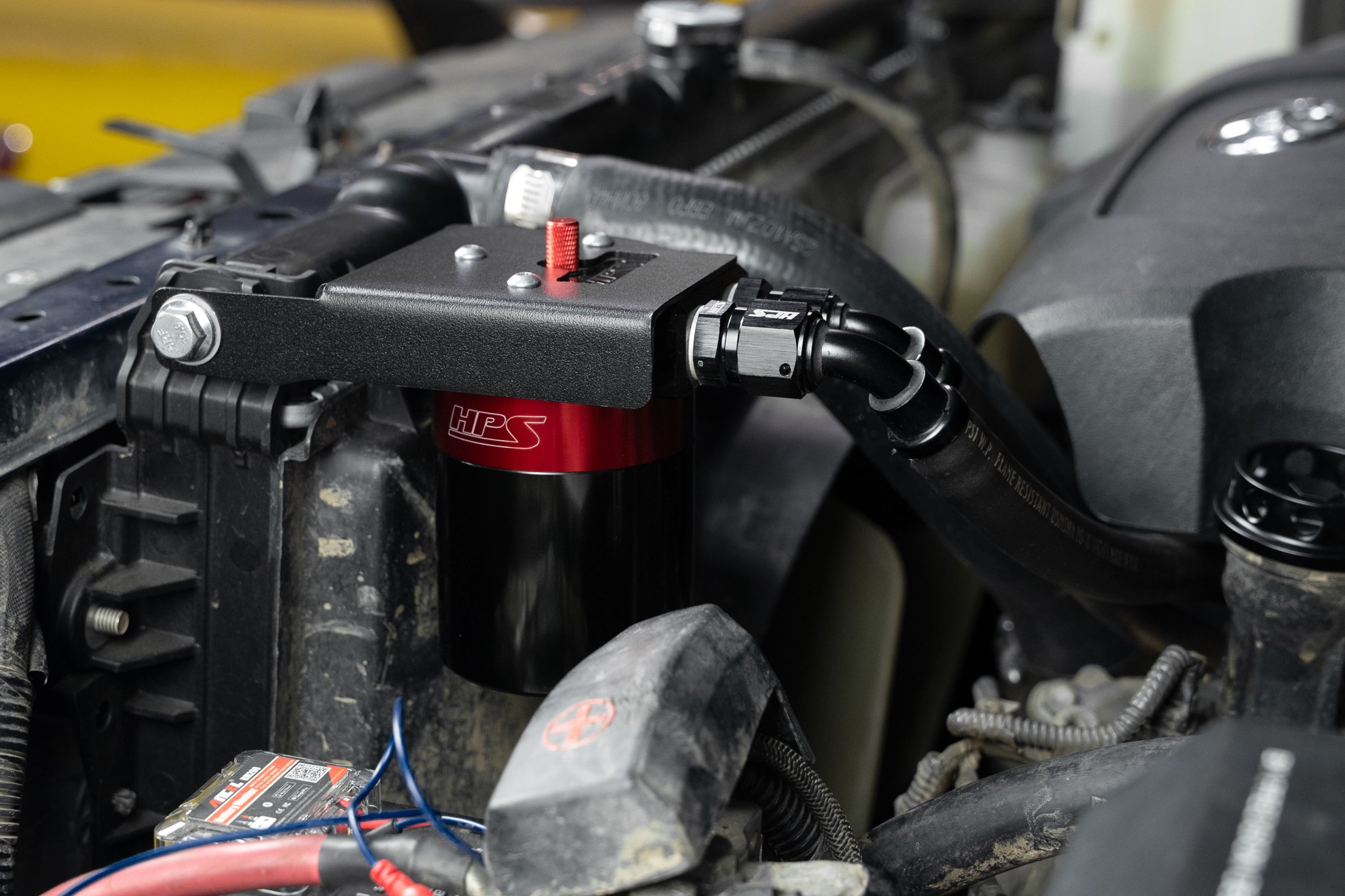 HPS Performance Aluminum Oil Catch Can Kit Installed 2nd Gen Toyota Tundra Sequoia 5.7L 4.6L V8 860-033