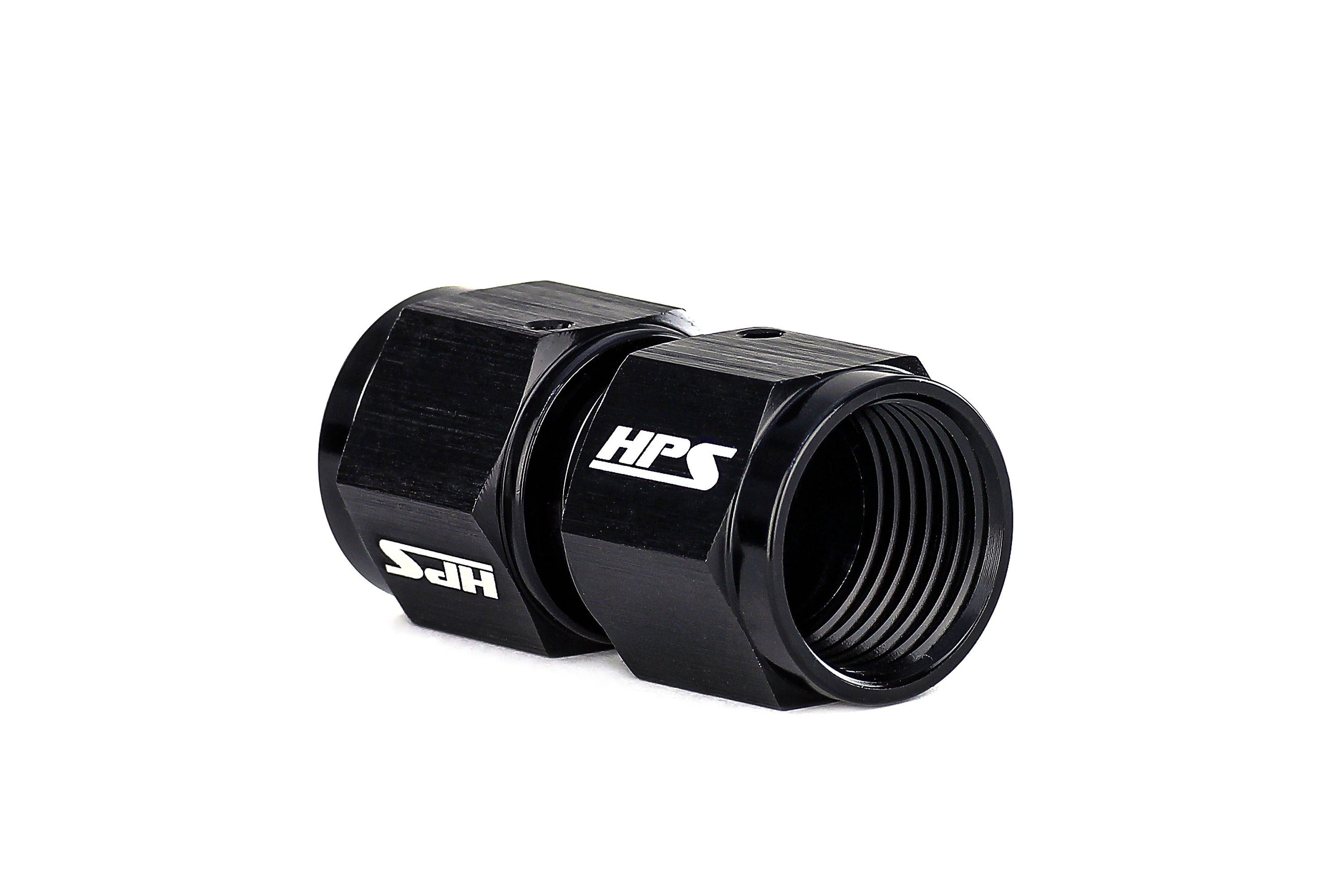 HPS Performance Black Aluminum Straight AN Female to Female Swivel Coupling Adapter -8 -10