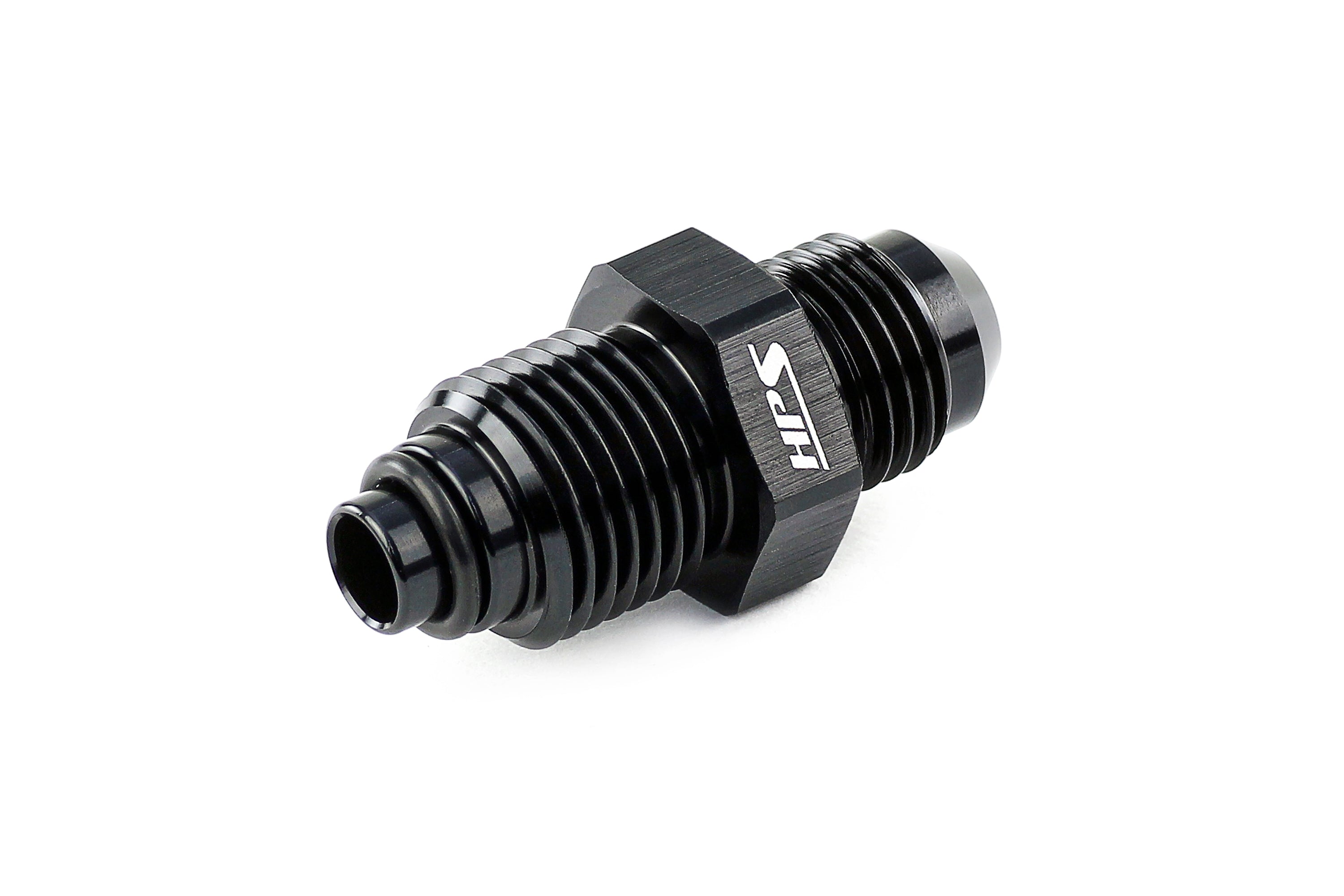 HPS Performance Aluminum AN Male to Metric Thread Male O-Ring Tip Adapter Black M14x1.5