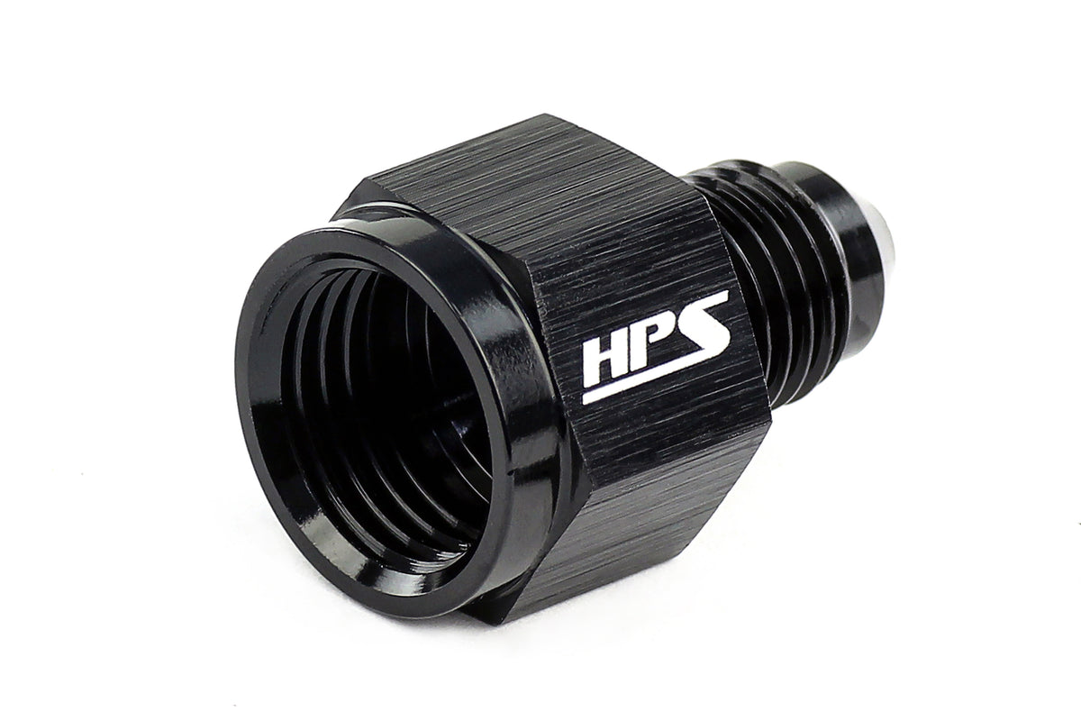 HPS Performance Black Aluminum AN Female to AN Male Reducer Adapter -3 -4 -6