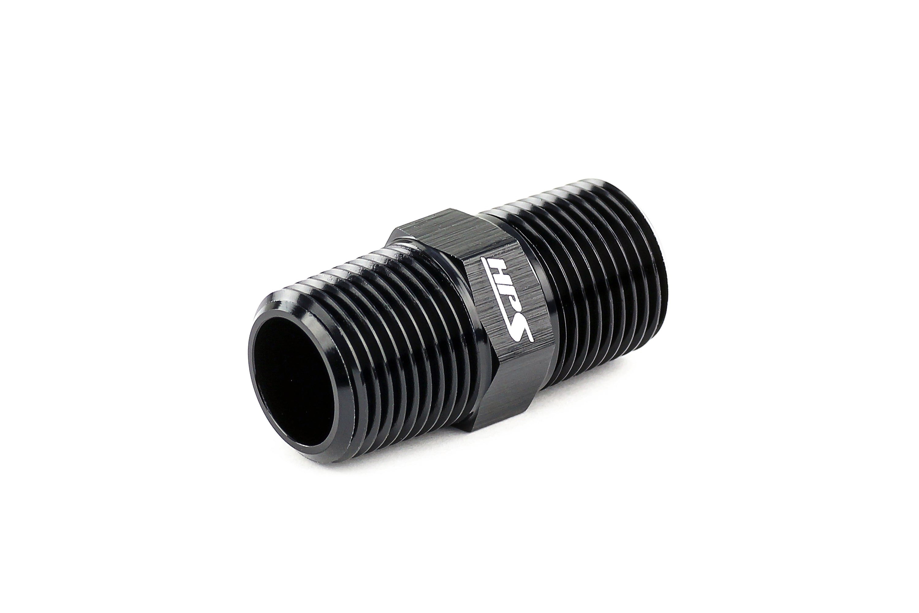 HPS Performance Black Aluminum NPT Male To NPT Male Union Coupler Adapter 1/8" 1/4"