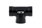 HPS Performance Aluminum 3/8" NPT Female Tee Coupler Adapter 3 Way Black 1/2"