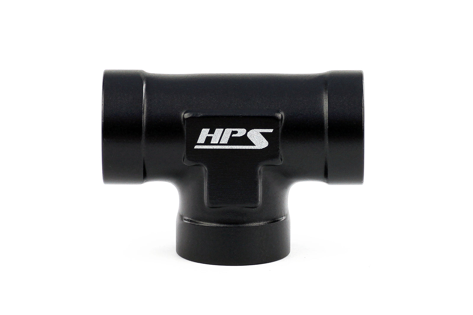 HPS Performance Aluminum 1/8" NPT Female Tee Coupler Adapter 3 Way Black 1/4"