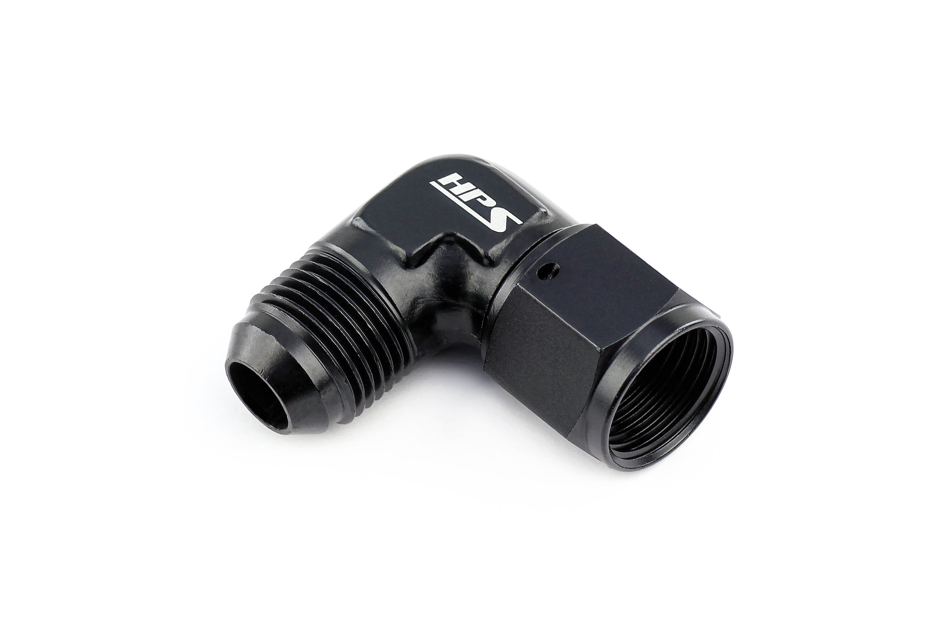 HPS Performance Black Aluminum 90 Degree AN Male to Female Swivel Adapter Coupler -4 -6