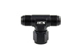 HPS Performance AN Male Tee with AN Female Swivel on Side Fitting Aluminum Adapter Black