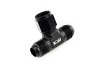 HPS Performance AN Male Tee with AN Female Swivel on Side Fitting Adapter, Aluminum, Black