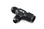 HPS Performance AN Male with AN Female on Run Tee Fitting Aluminum Adapter Black