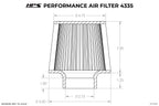 HPS Performance 2.75" Air Filter, 8.25" Length, 5.5" Base, 4.75" Top, HPS-4335