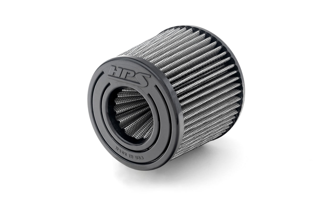 HPS Performance 3&quot; ID x 6.5&quot; Long Open Top Dual Cone Air Filter Replacement Cold Air Intake Kit HPS-4341