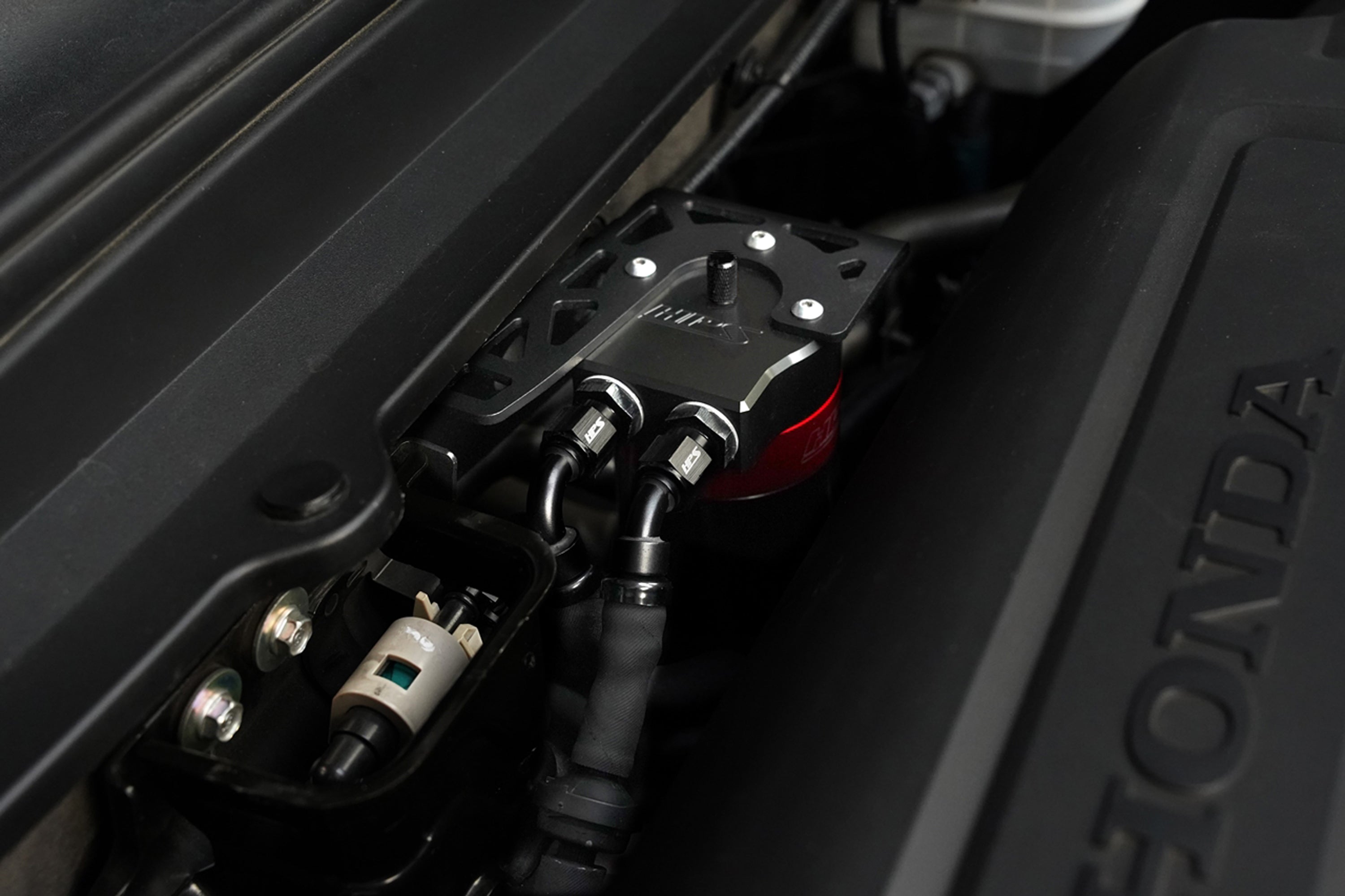 HPS Performance Aluminum Oil Catch Can Installed 2018-2022 10th Gen Honda Accord 2.0L Turbo