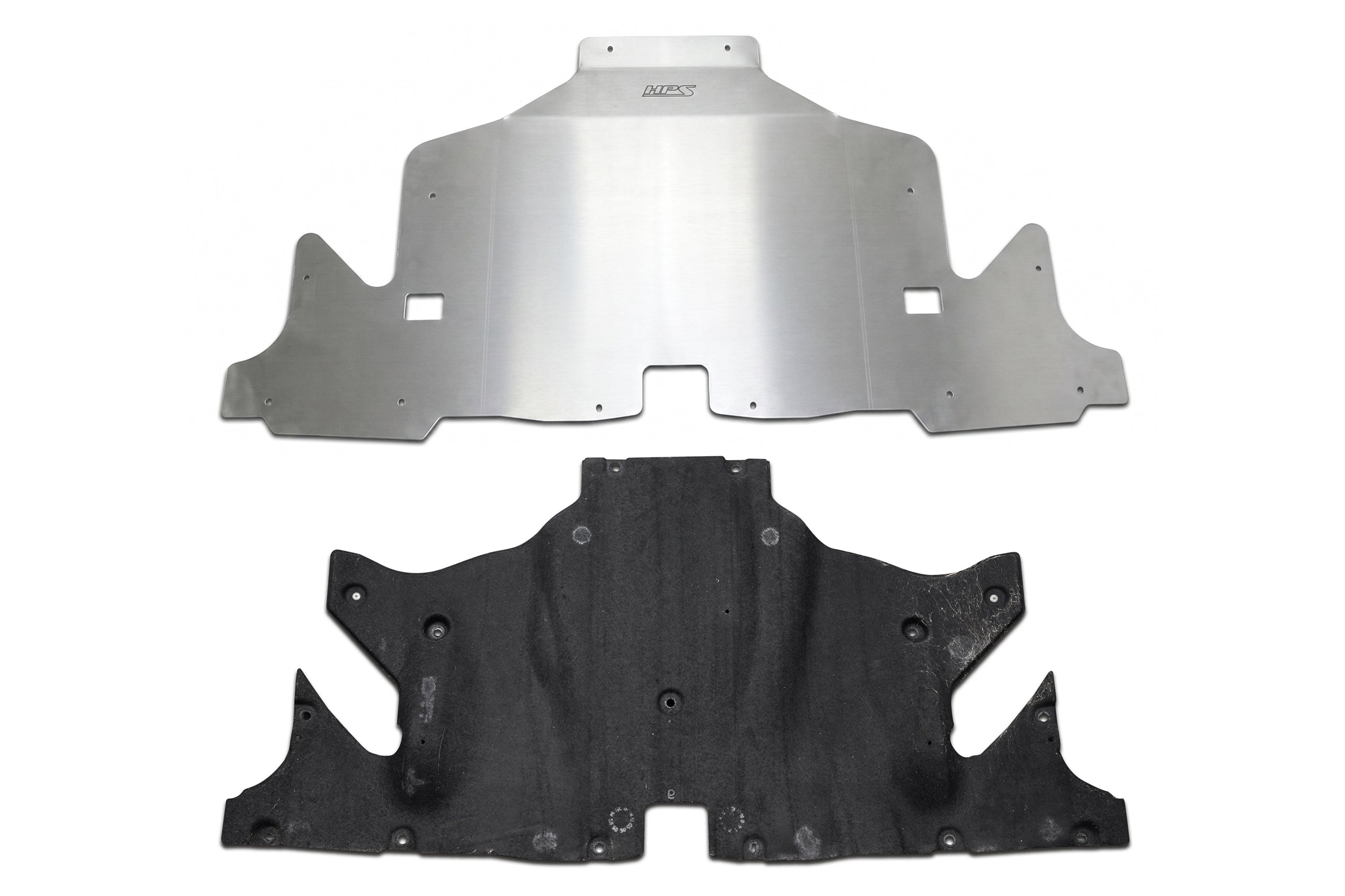 HPS Aluminum REAR Skid Plate Undertray Protection Shield vs OEM plastic 2020-2023 Tesla Model 3 Y SP-102