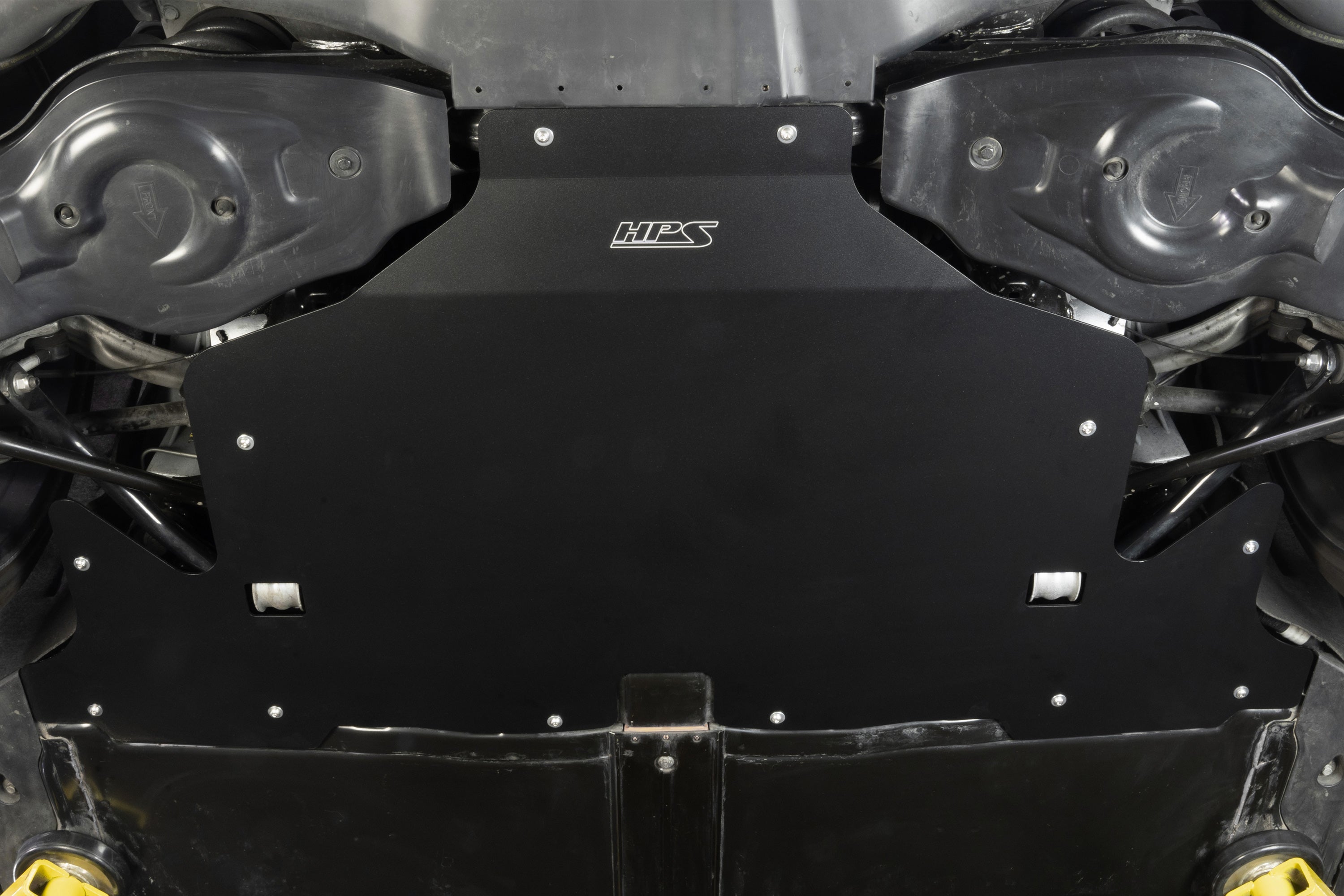 HPS Performance Aluminum REAR Skid Plate Undertray Protection Shield Installed 2017-2023 Tesla Model 3 Y SP-102