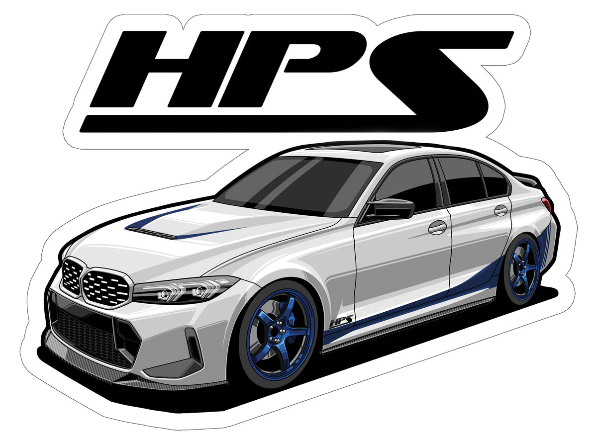 HPS Performance BMW m340i Bimmer Vinyl Black Window Stickers Decal Bottle
