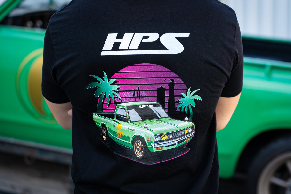 HPS Performance BEAMS swapped Datsun 620 Li&#39;l Hustler T-shirt, Black