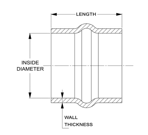 HPS Performance Silicone Straight Hump Coupler Hose High Temp Reinforced Max. Temperature 350F 500F