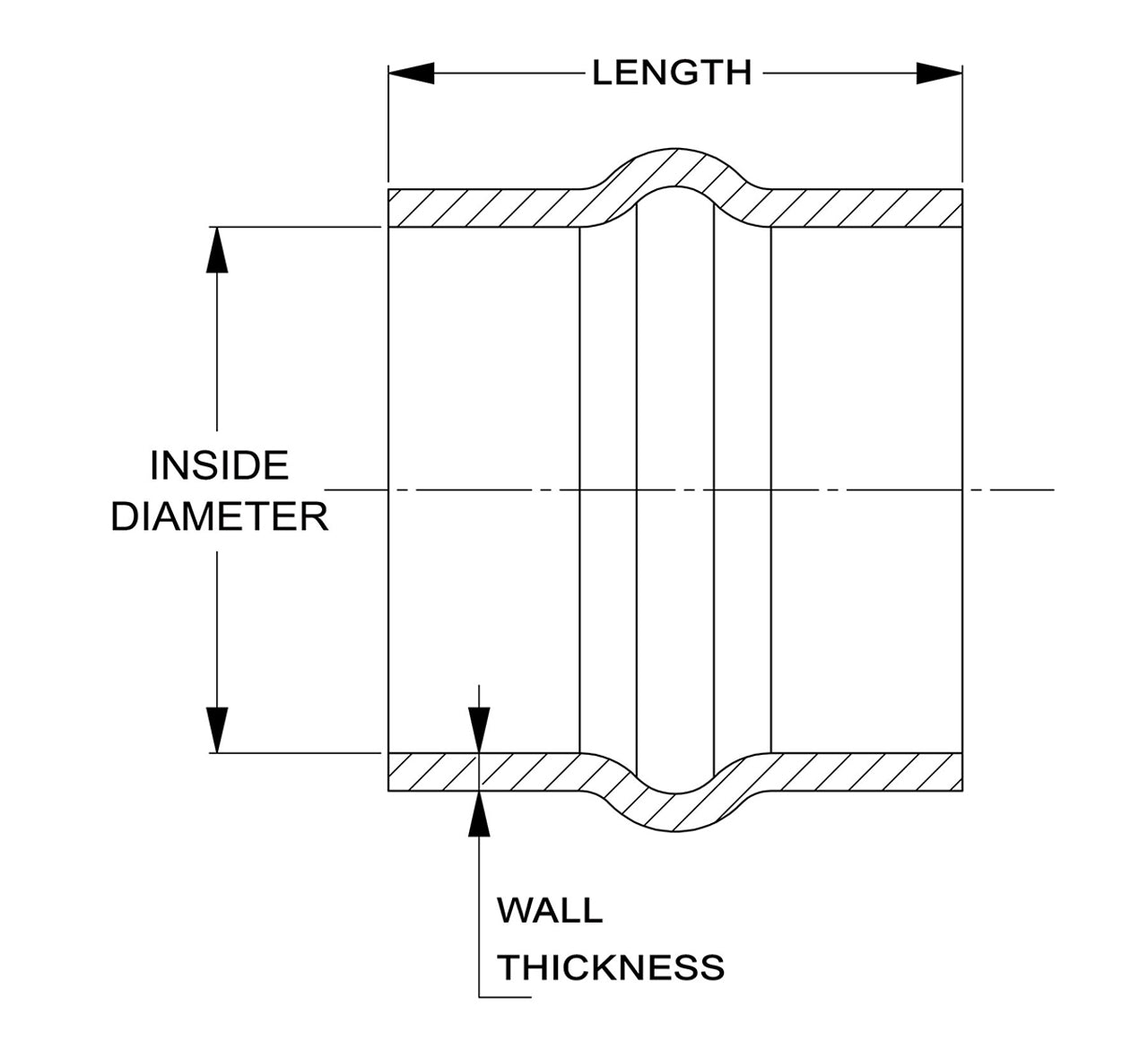 HPS 1/2" (13mm) ID, Silicone Straight Hump Coupler Hose, High Temp 4-ply Reinforced, Max. Temperature 350F