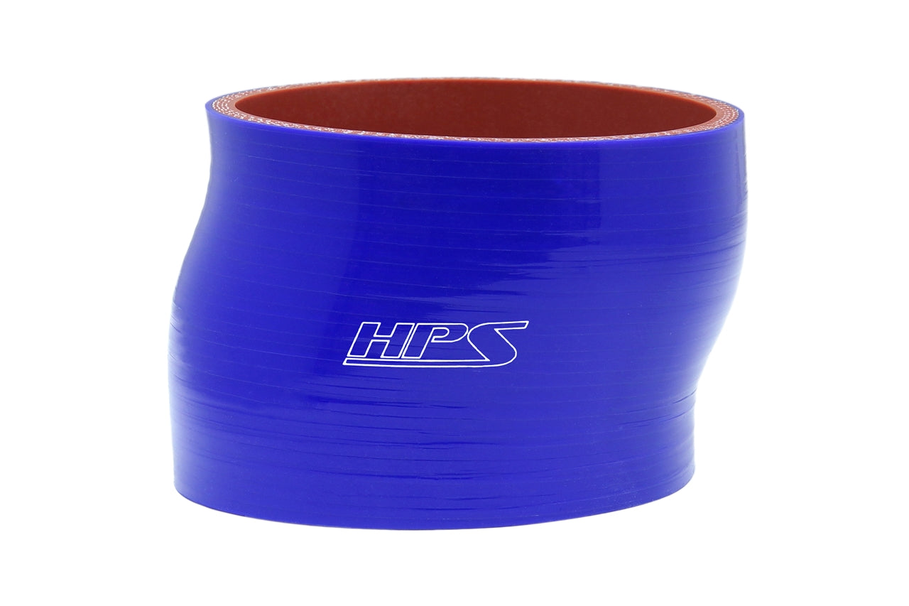 HPS 4.5 inch ID 4 inch Long Blue Silicone Offset Straight Coupler Hose High Temp 4-ply Reinforced 114mm HTSOC-450-L4-BLUE