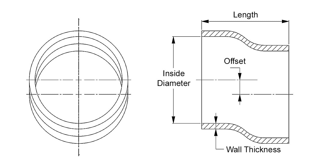 HPS 4-1/2" Silicone Offset Straight Coupler Hose, High Temp 4-ply Reinforced