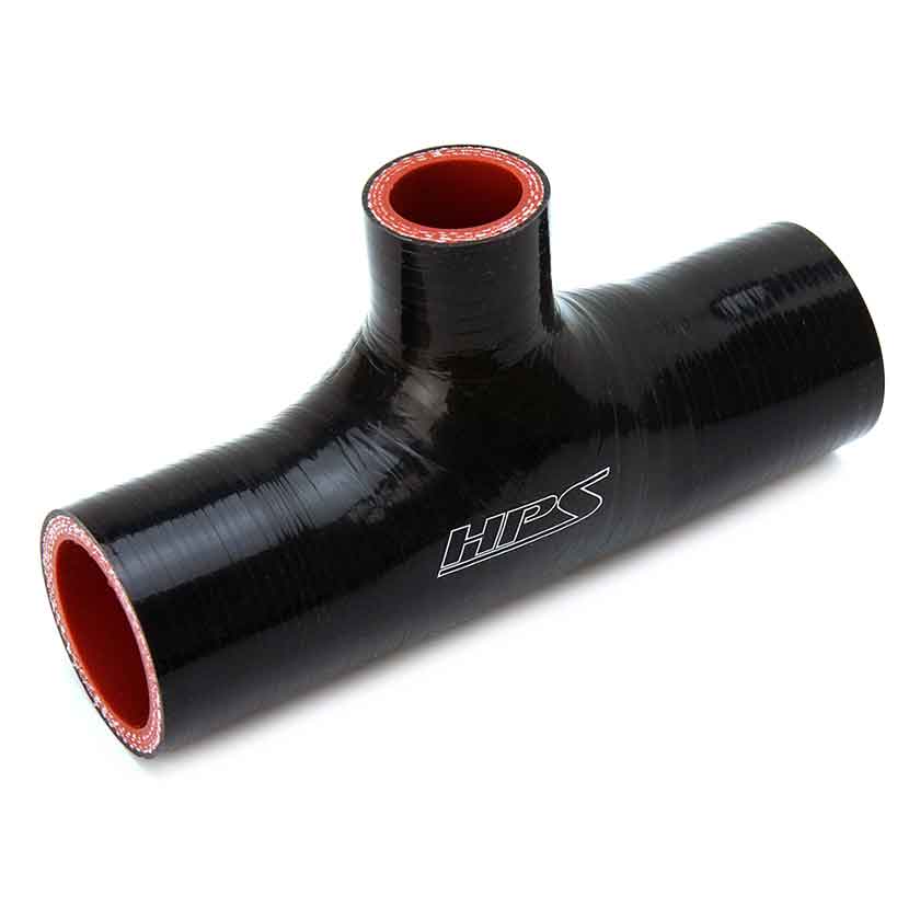 HPS High Temperature Reinforced Silicone Coupler T Hose Adapter Black / Blue